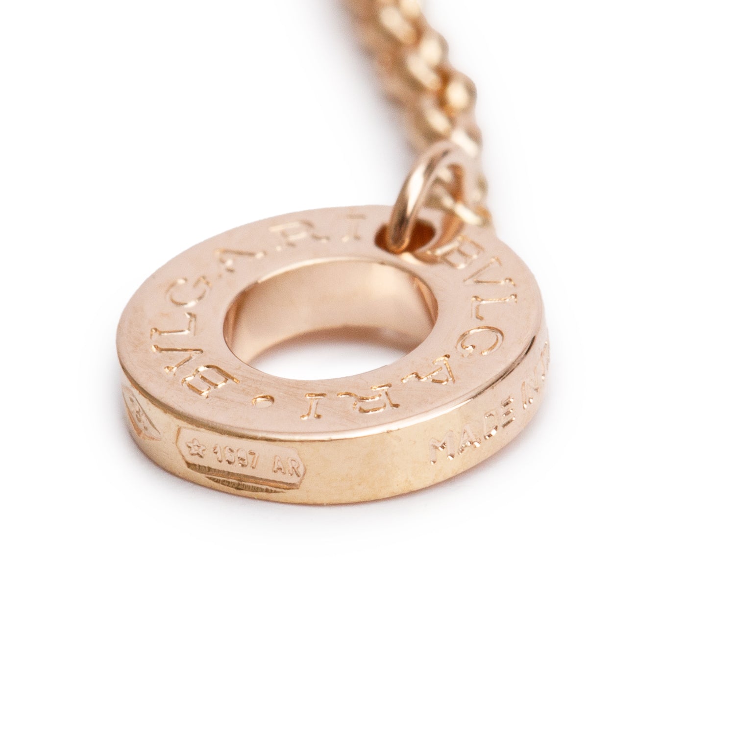 BVLGARI BVLGARI 18k Rose Gold Mother of Pearl Pendant Necklace w/ Box & Certificate