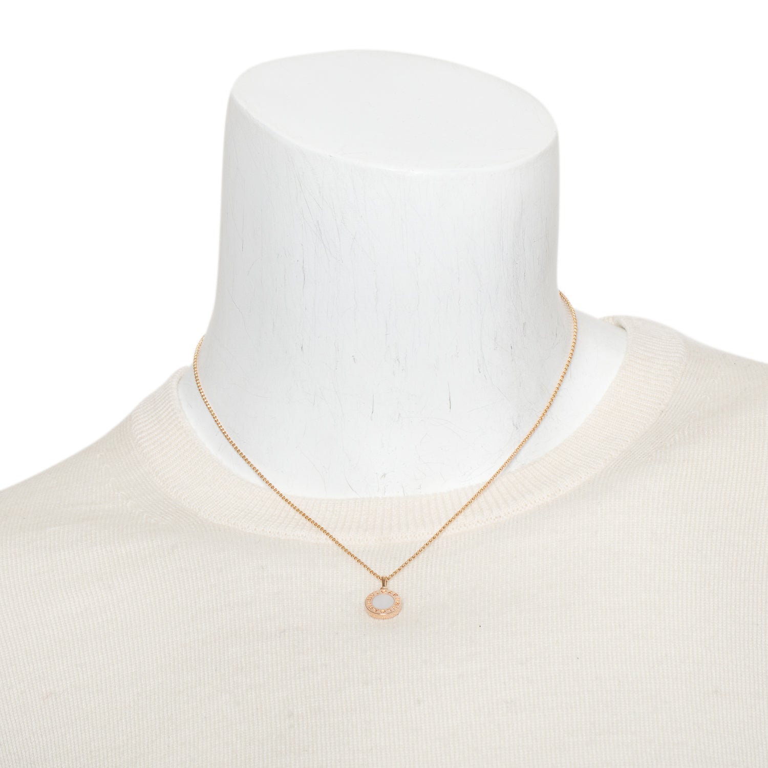 BVLGARI BVLGARI 18k Rose Gold Mother of Pearl Pendant Necklace w/ Box & Certificate