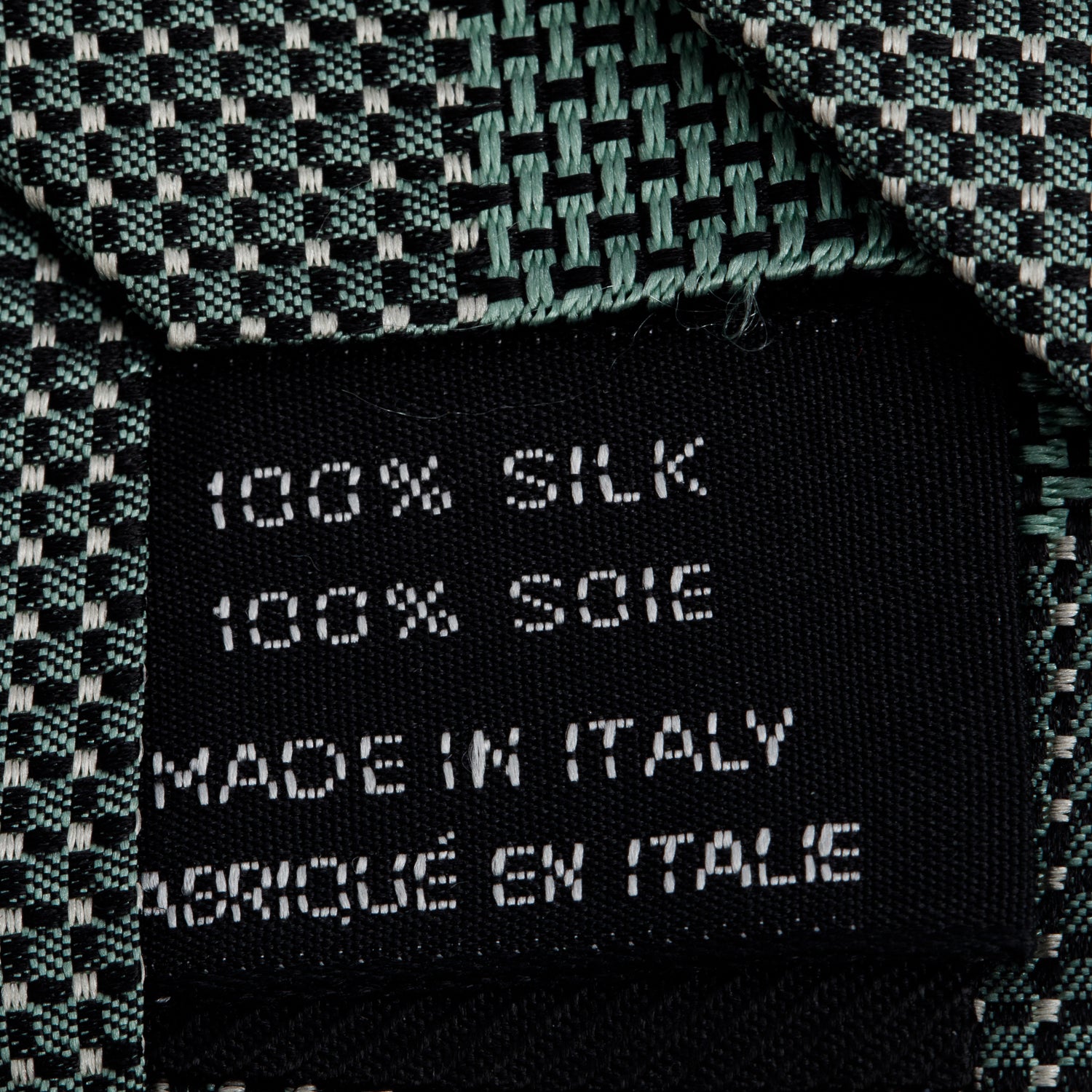 Tom Ford Green Weave Printed Silk Twill Tie