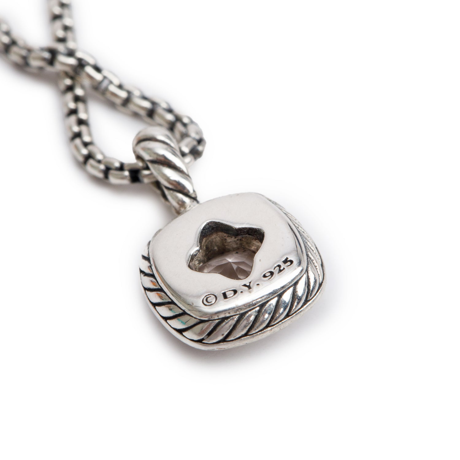 David Yurman Sterling Silver Morganite & Diamond Teen Albion Pendant Necklace, 4 MM