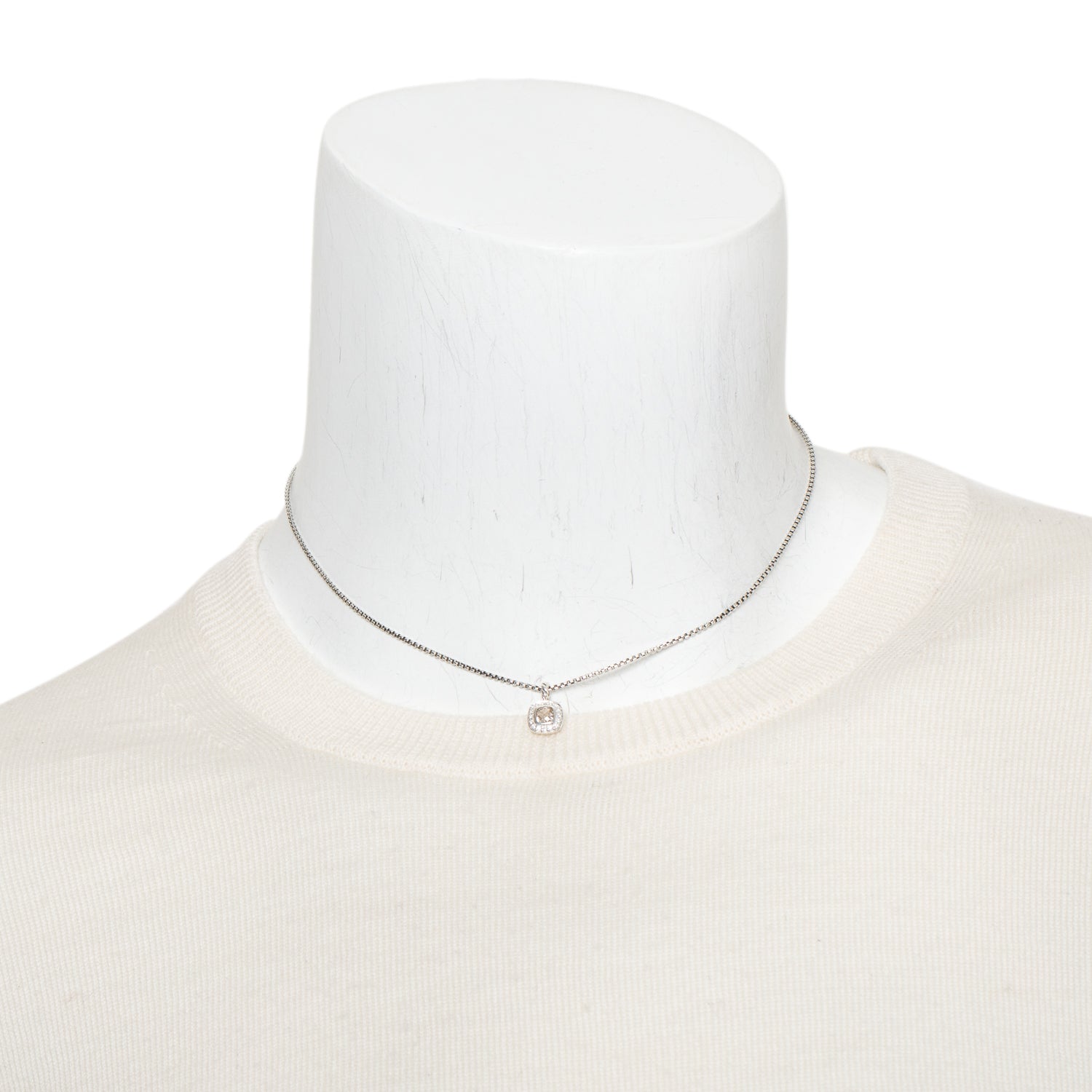 David Yurman Sterling Silver Morganite & Diamond Teen Albion Pendant Necklace, 4 MM