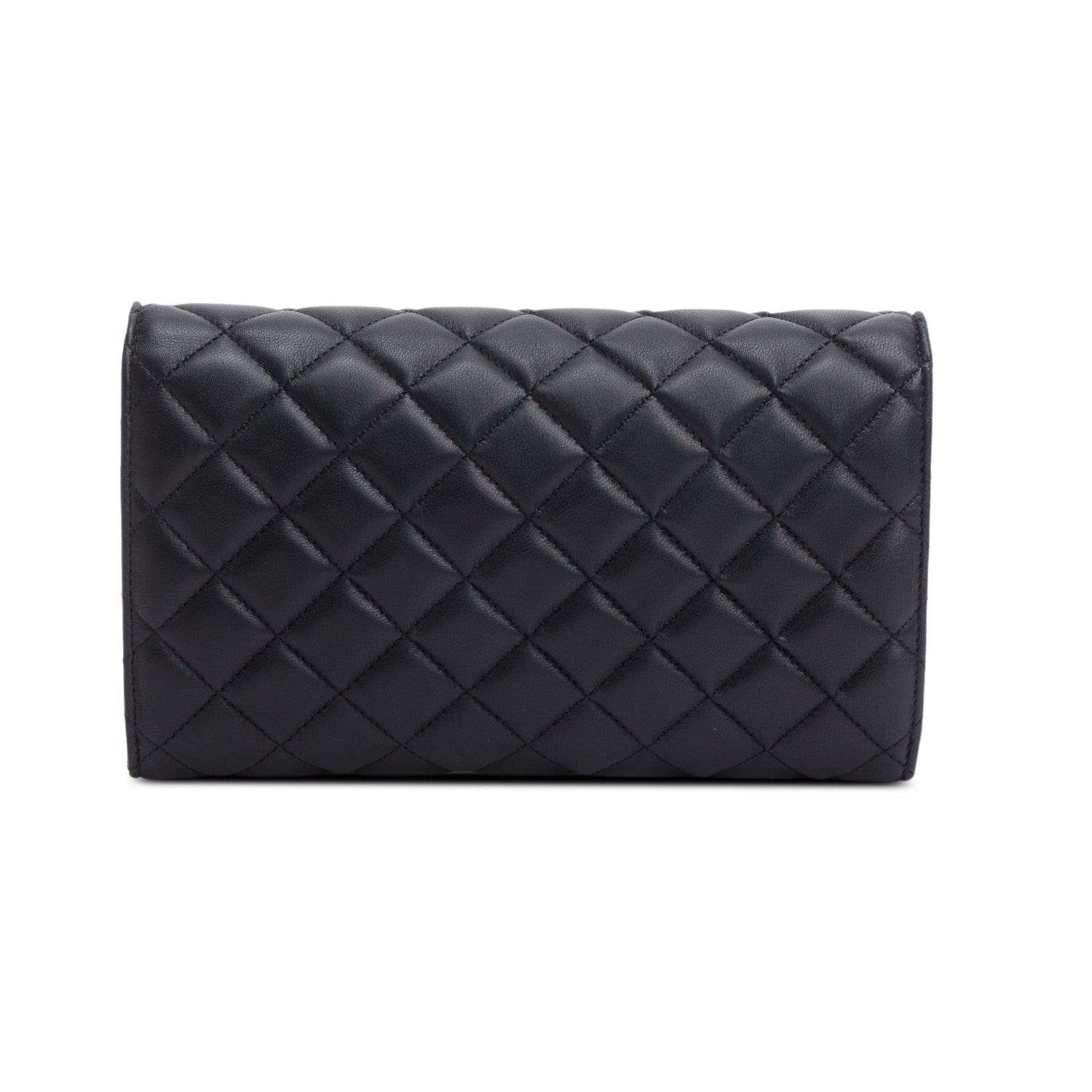 Versace Black Quilted Nappa Leather Medusa Wallet On Chain