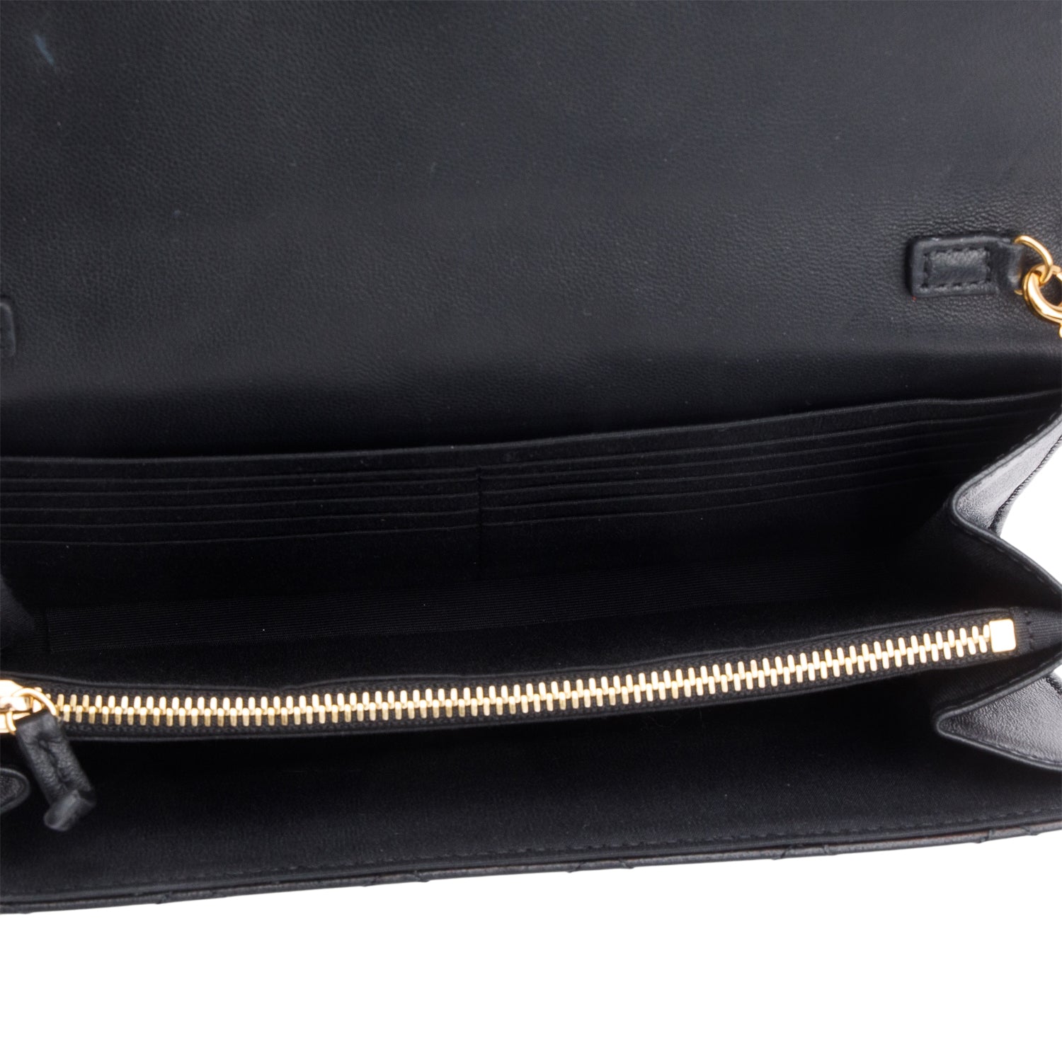 Versace Black Quilted Nappa Leather Medusa Wallet On Chain