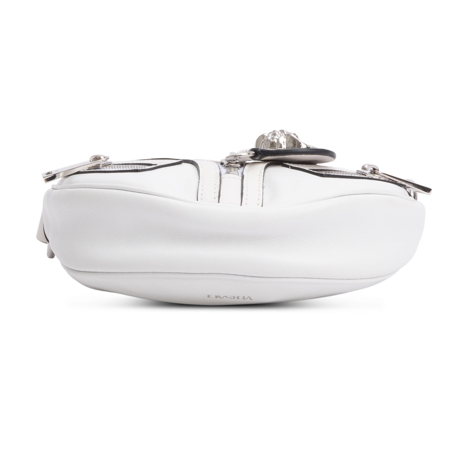 Versace White Leather Mini Repeat Hobo w/ Strap