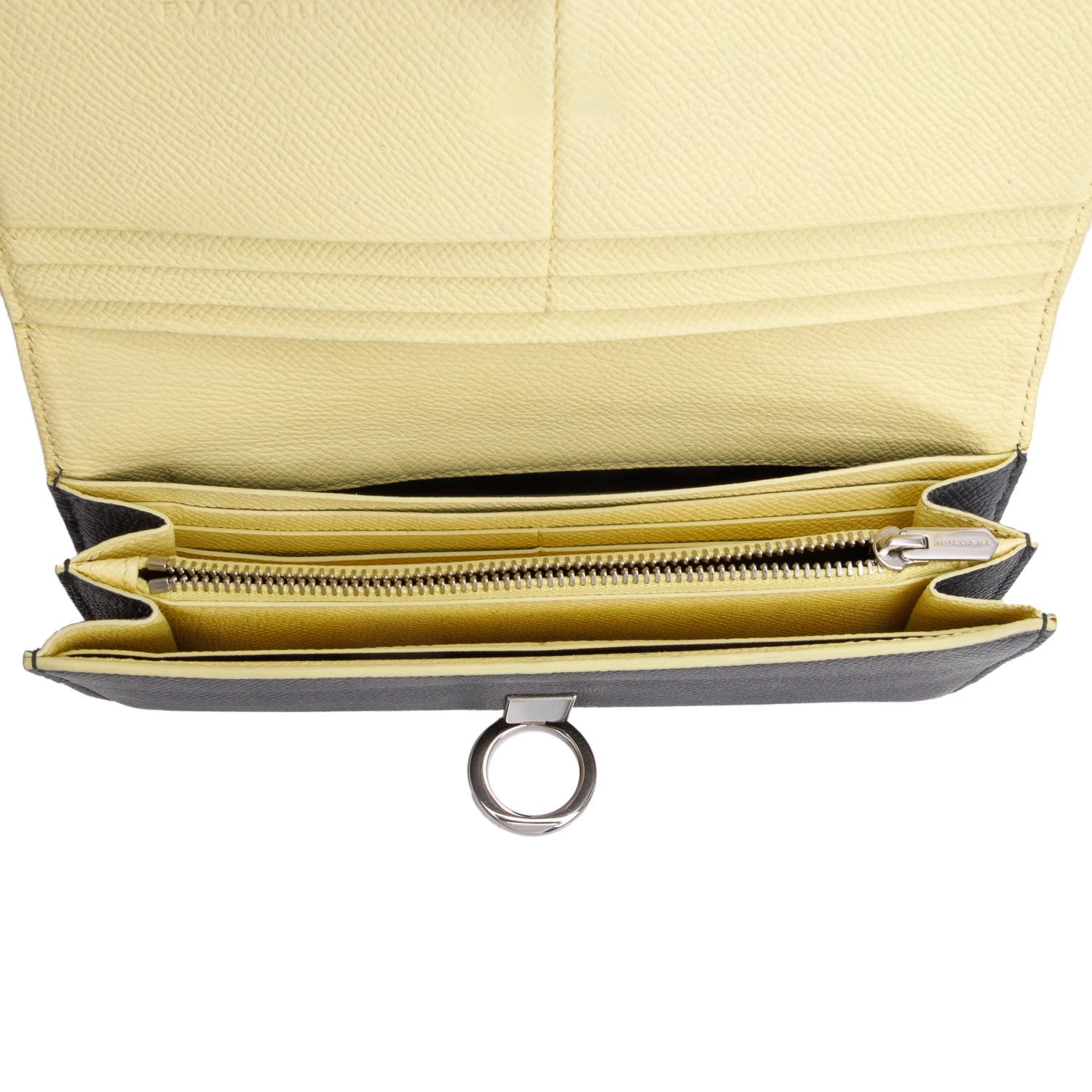BVLGARI Grey Calfskin Leather Continental Wallet