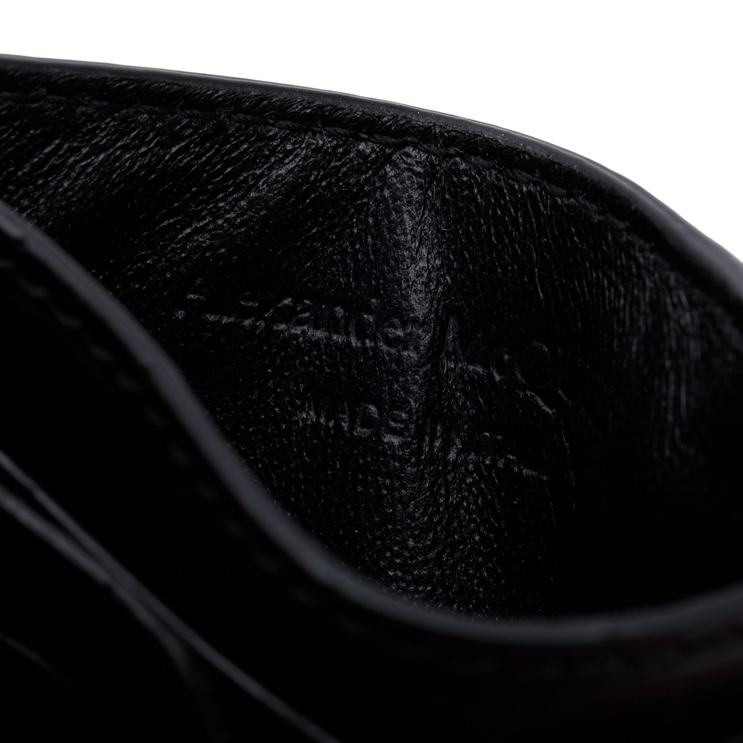 Alexander McQueen Black Croc Embossed Leather Skull Card Holder