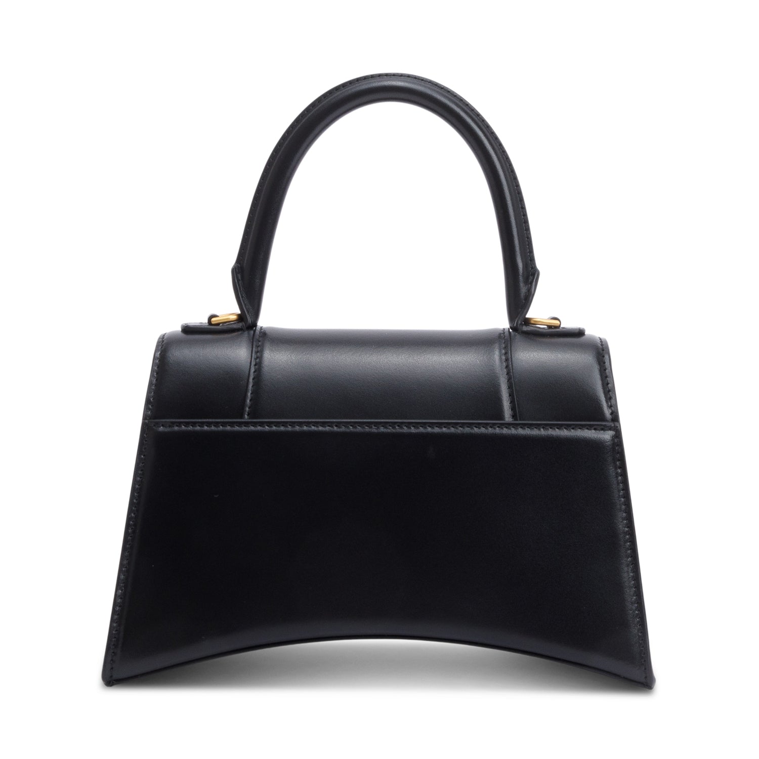 Balenciaga Black Smooth Leather Small Hourglass Top Handle Bag