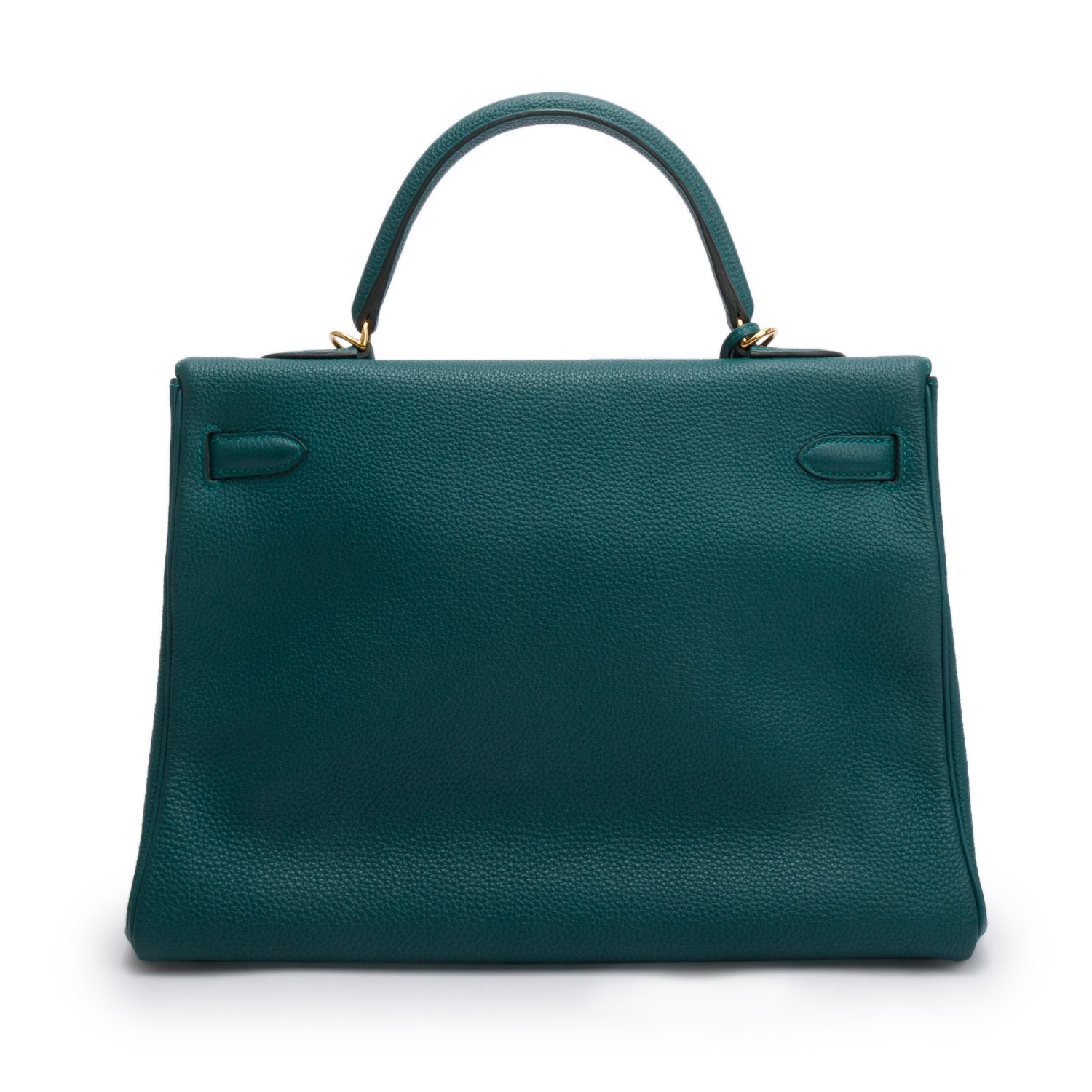 Hermes Malachite Togo Kelly Retourne 35 w/ Strap & Box