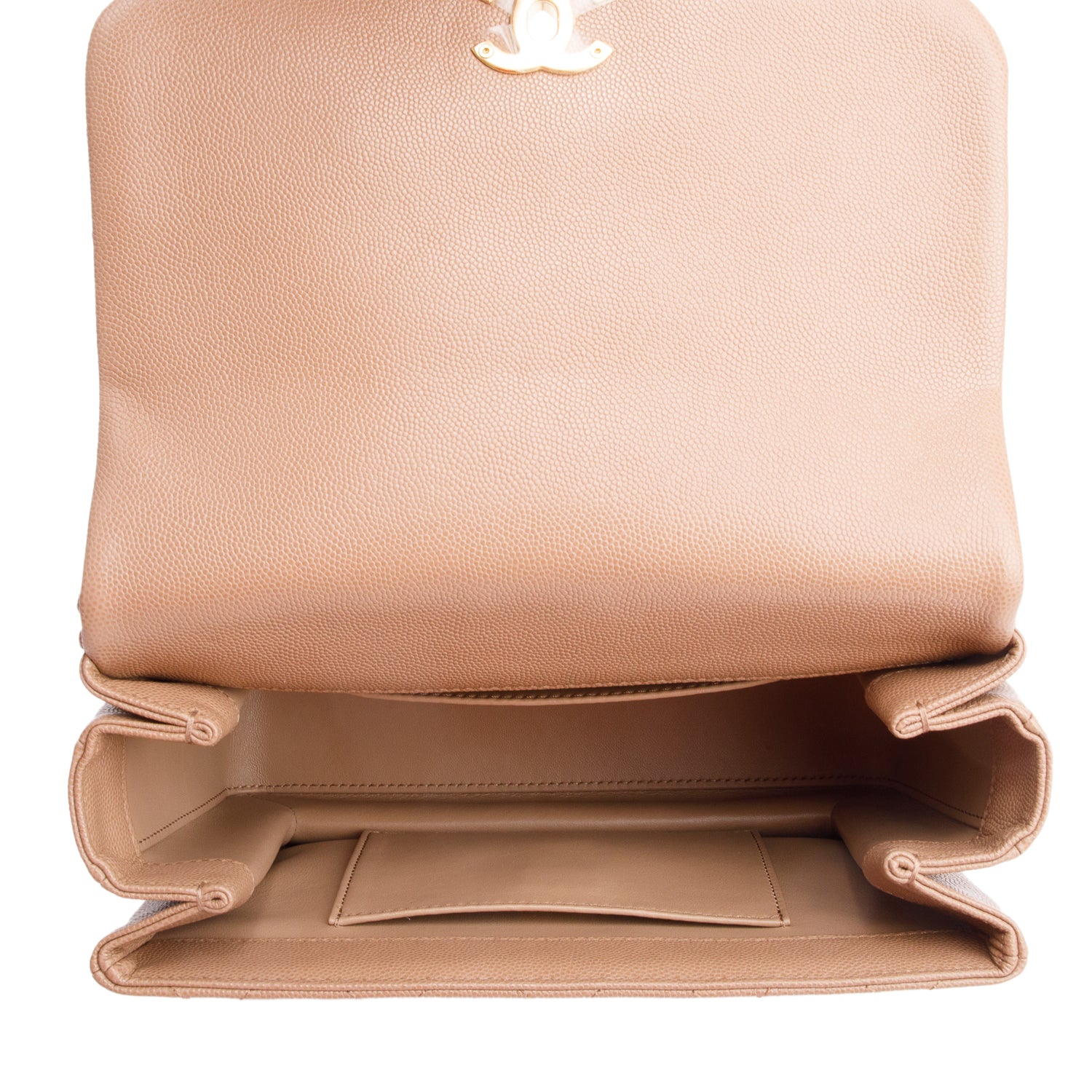 Chanel Brown Caviar Leather Small Coco First Flap Bag w/ Box