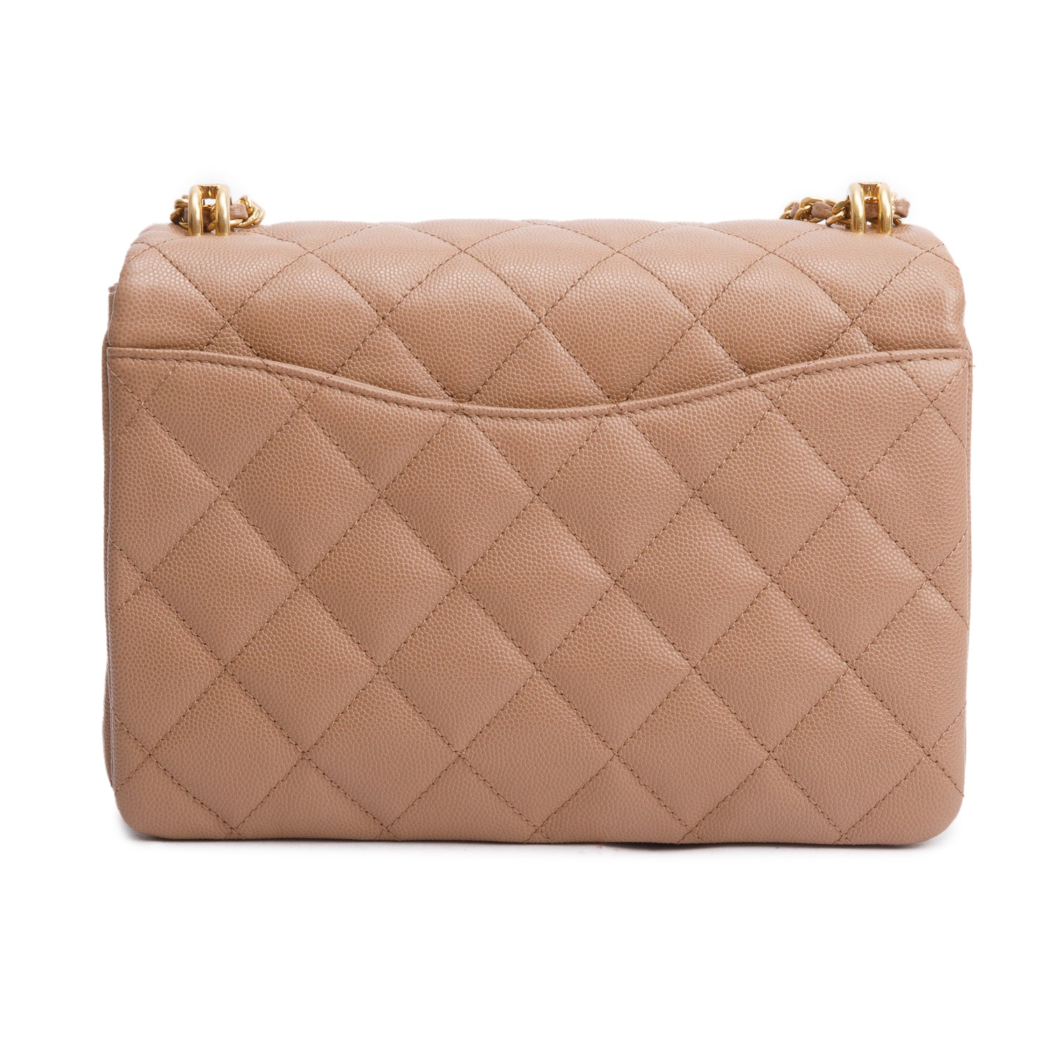 Chanel Brown Caviar Leather Small Coco First Flap Bag w/ Box