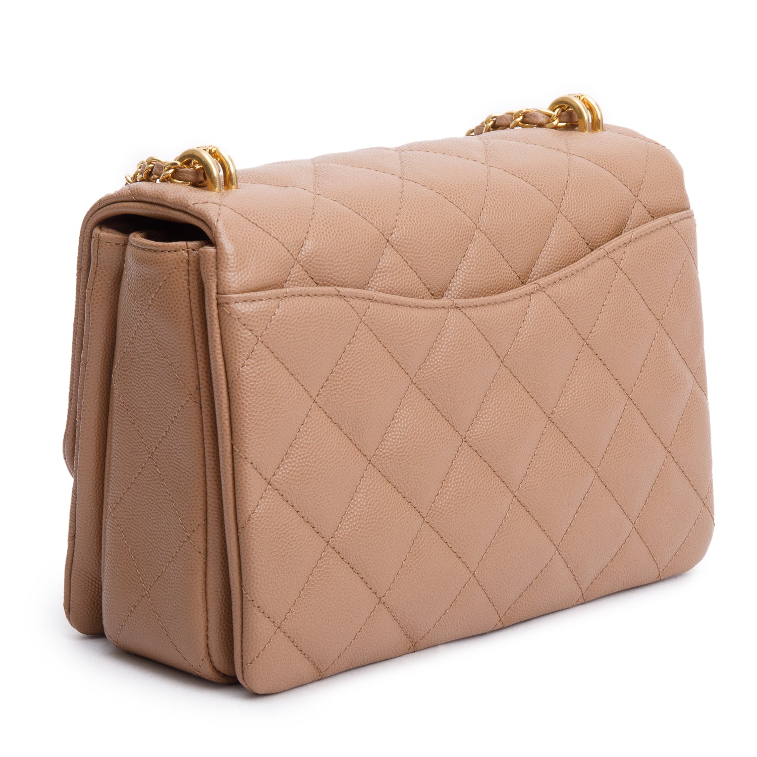 Chanel Brown Caviar Leather Small Coco First Flap Bag w/ Box