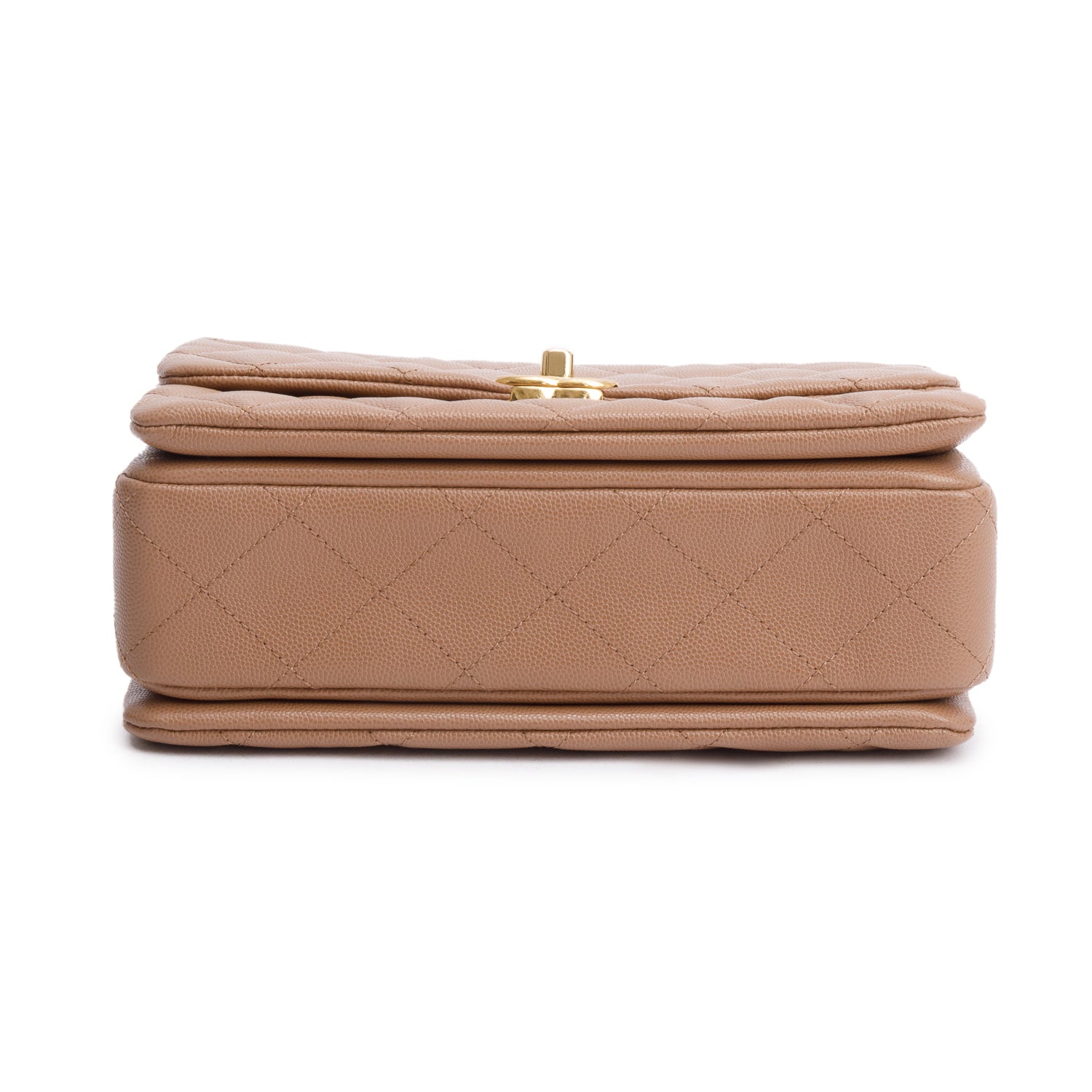 Chanel Brown Caviar Leather Small Coco First Flap Bag w/ Box