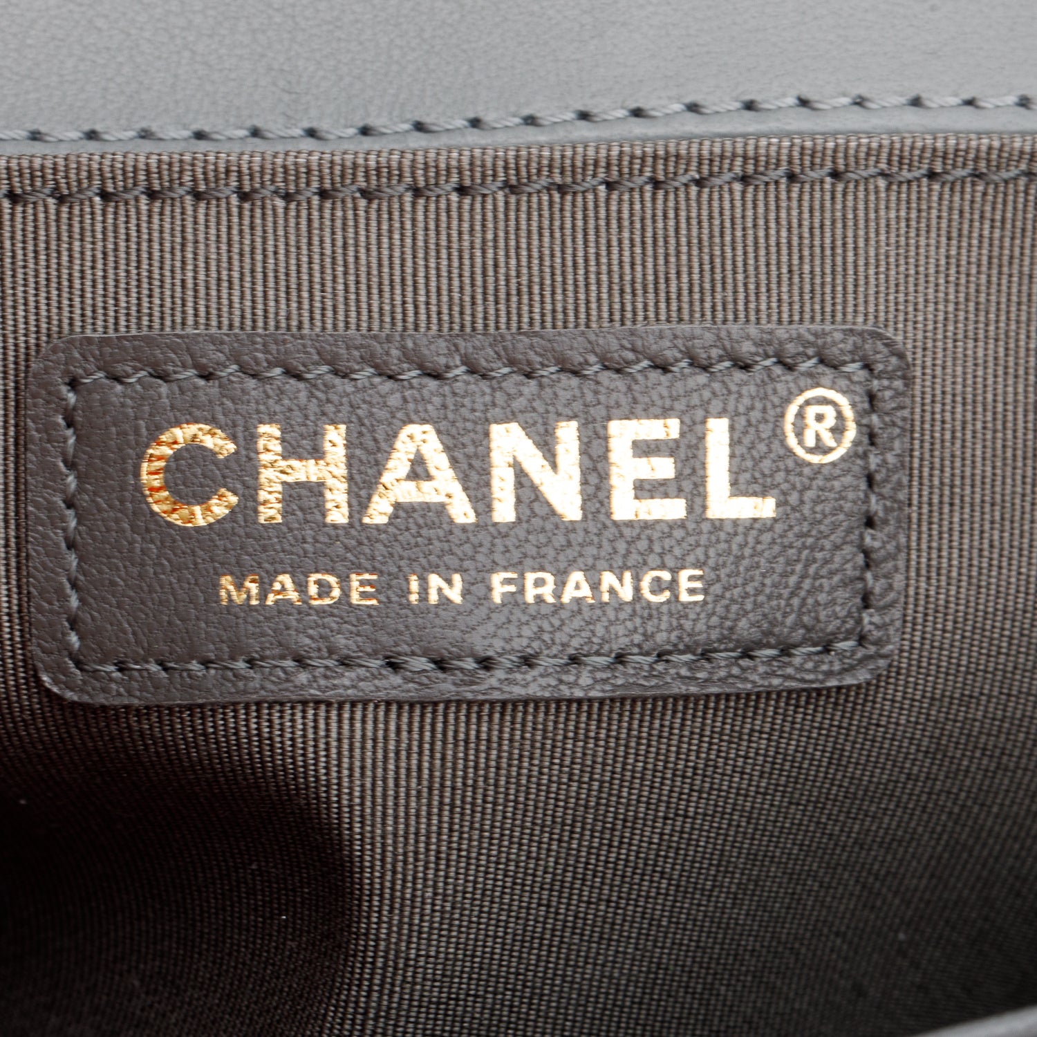 Chanel Grey Quilted Lambskin Leather Medium Boy Bag