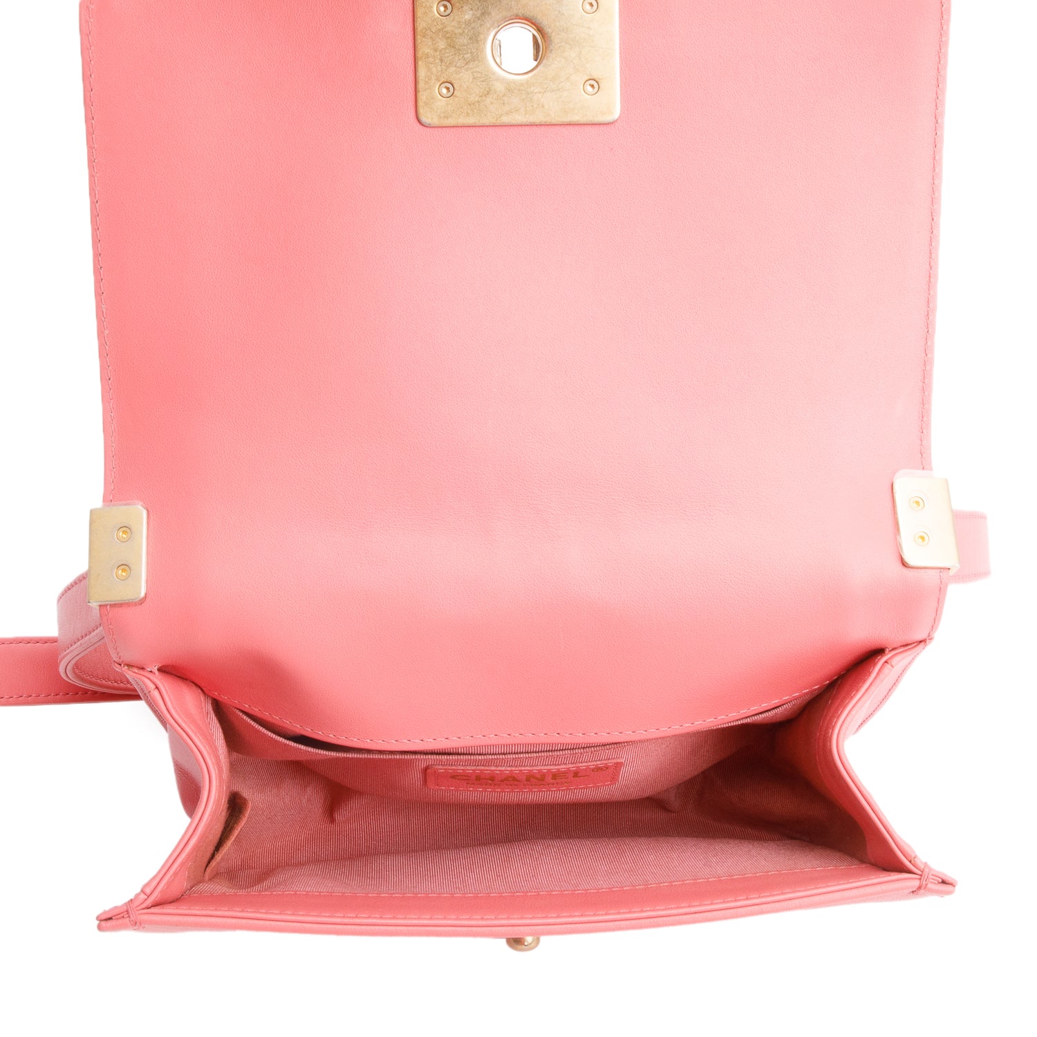 Chanel Pink Lambskin Leather Small Boy Bag