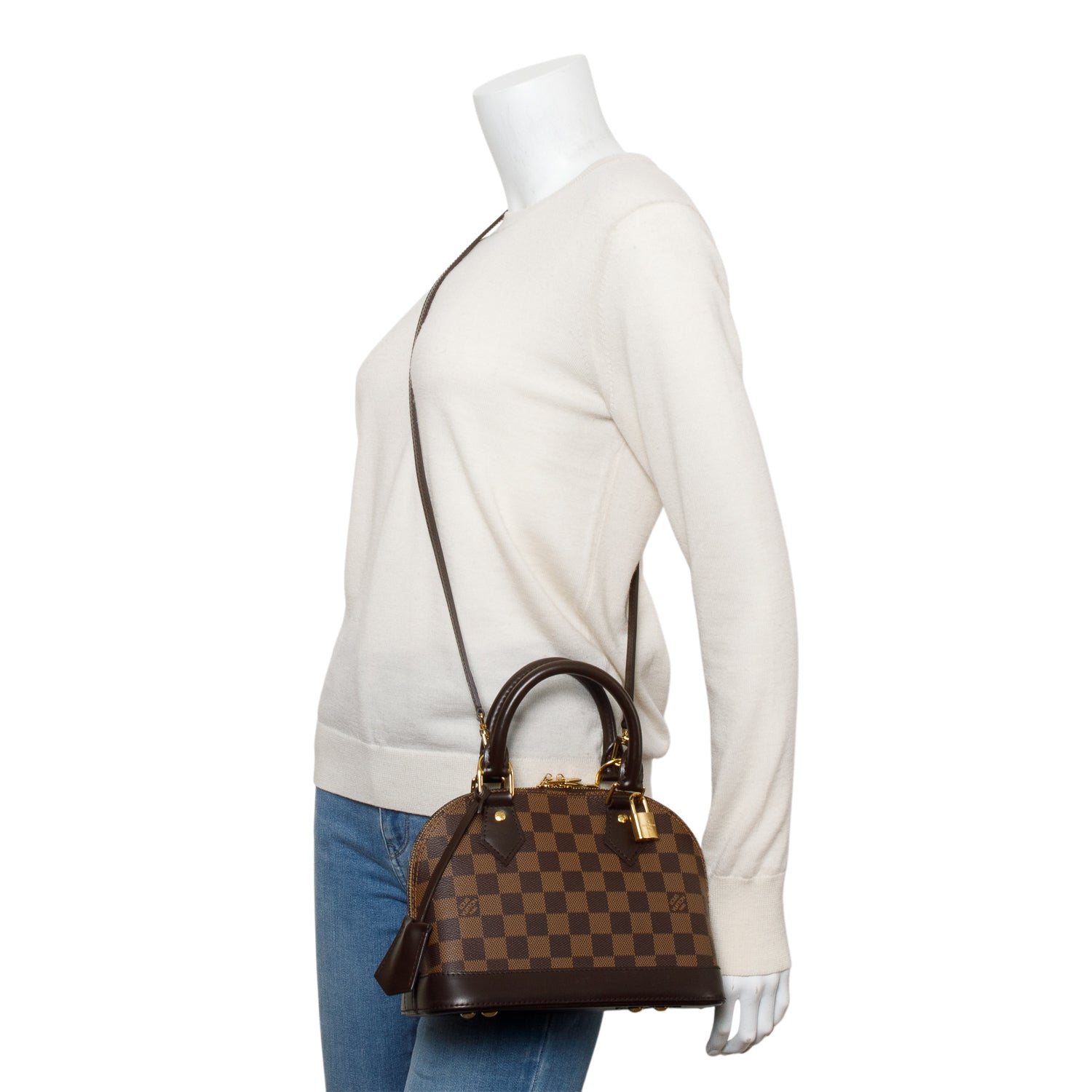 Louis Vuitton 2020 Damier Ebene Alma BB w/ Strap, Box & Receipt