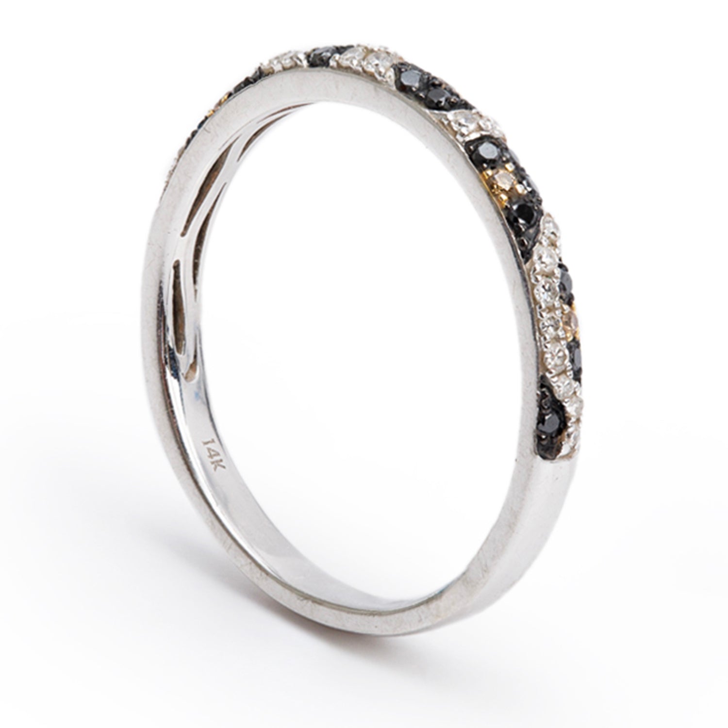 Effy 14k White Gold Multicolor Diamond Band Ring, Size 8