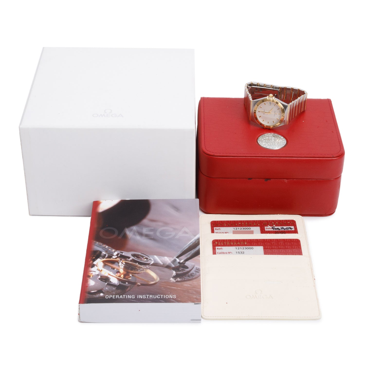 Omega Stainless Steel & 18k Yellow Gold Constellation 34 MM Quartz Watch w/ Box & Papers