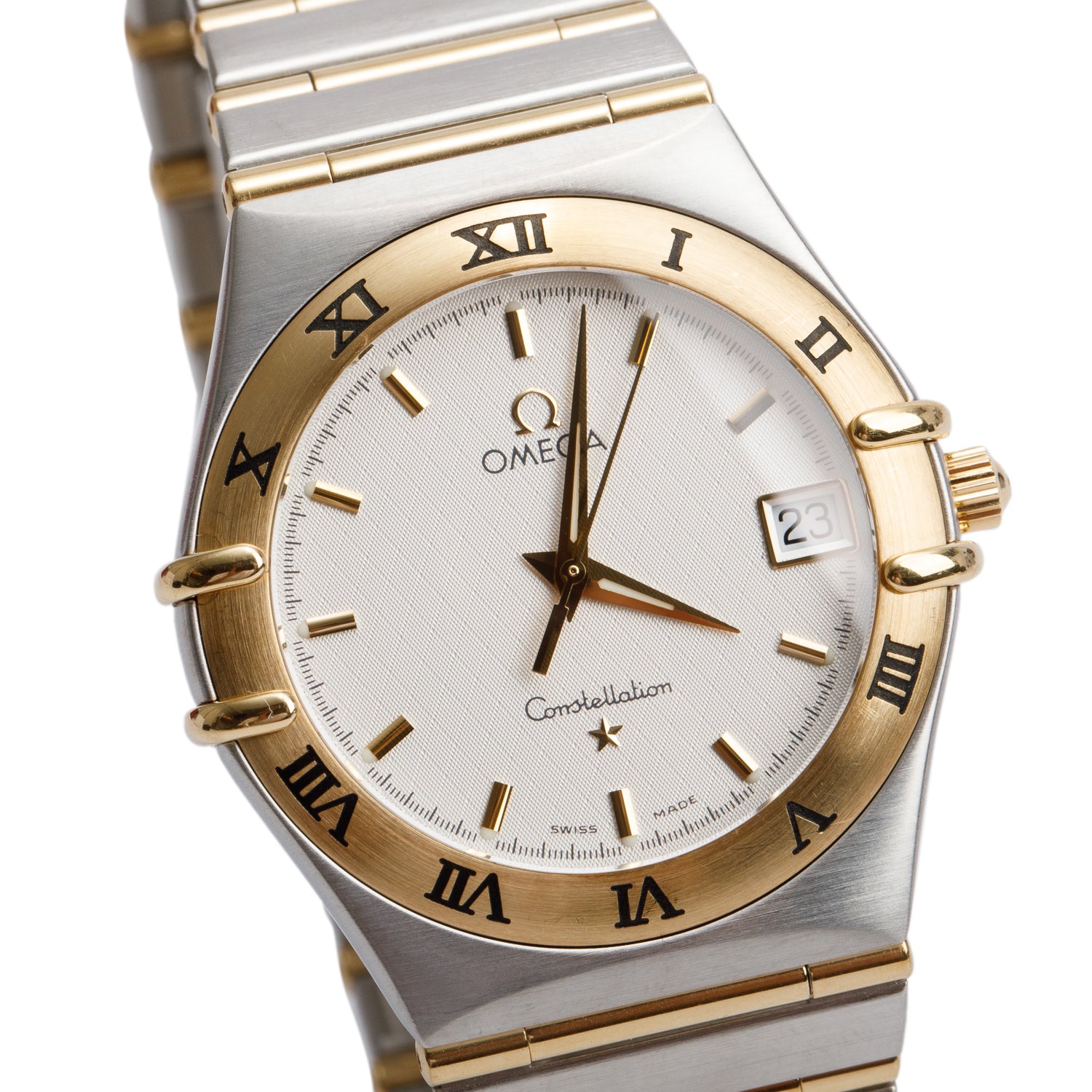 Omega Stainless Steel & 18k Yellow Gold Constellation 34 MM Quartz Watch w/ Box & Papers