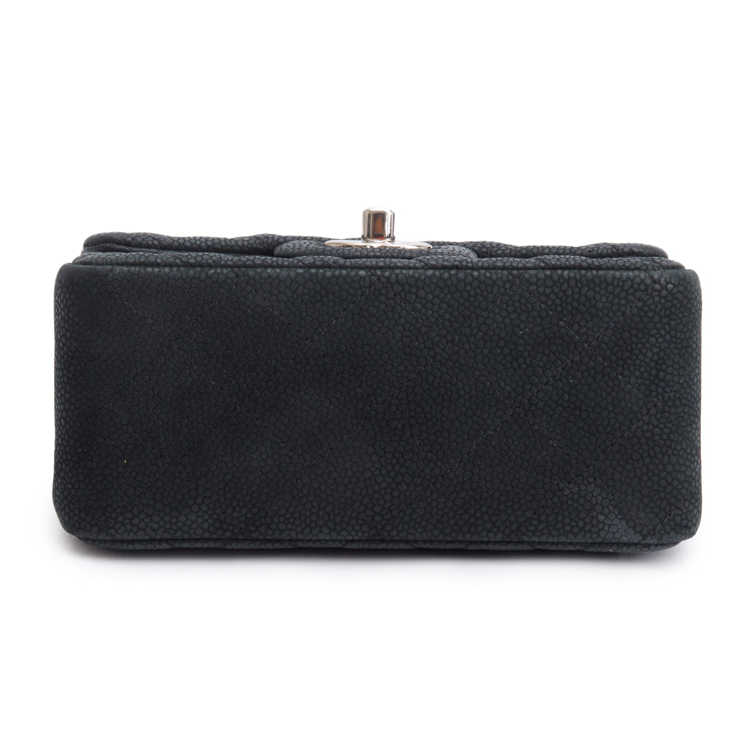 Chanel Black Quilted Matte Caviar Leather Classic Square Mini Flap Bag w/ Authenticity Card