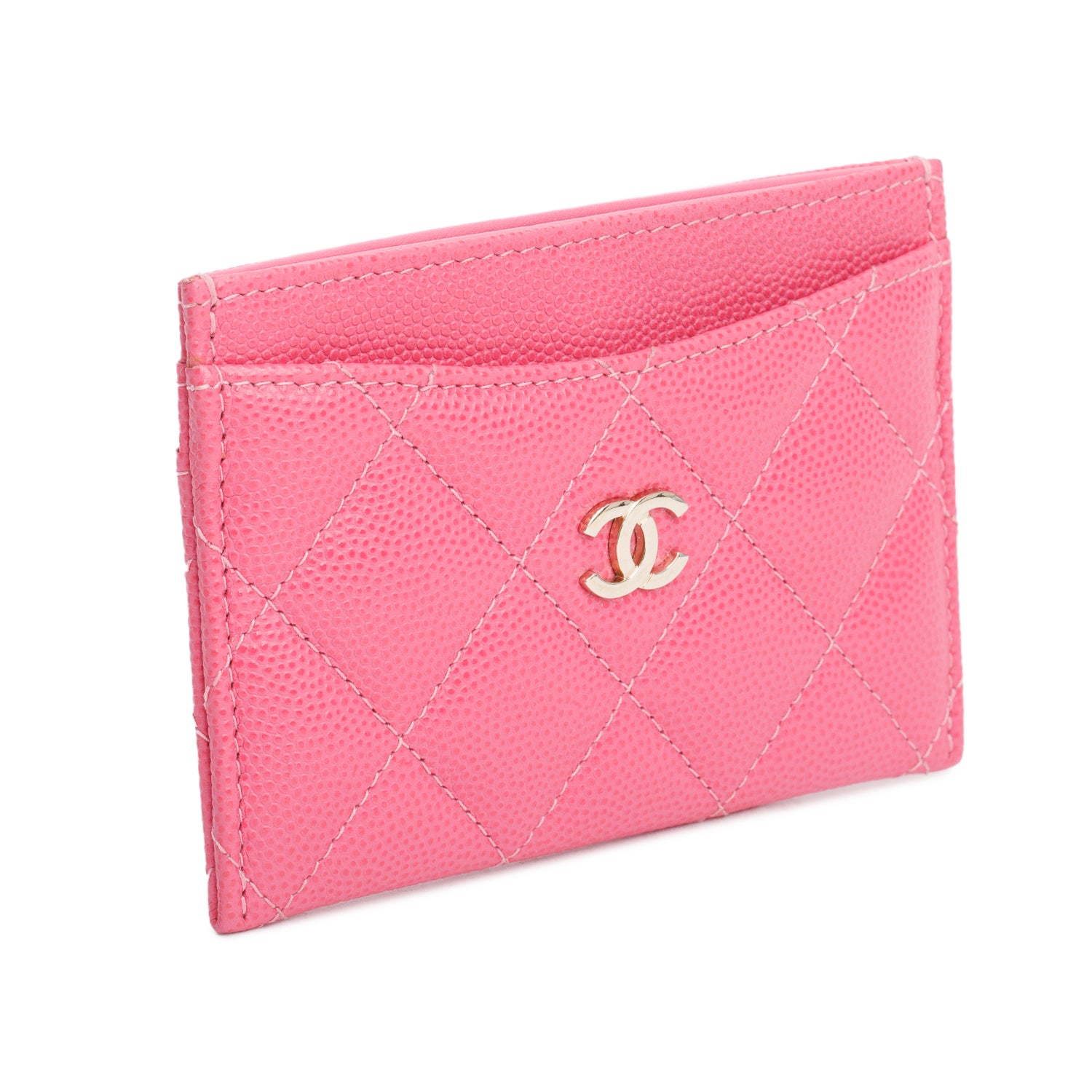 Chanel Pink Caviar Leather Classic Card Holder w/ Box & Authenticity Card
