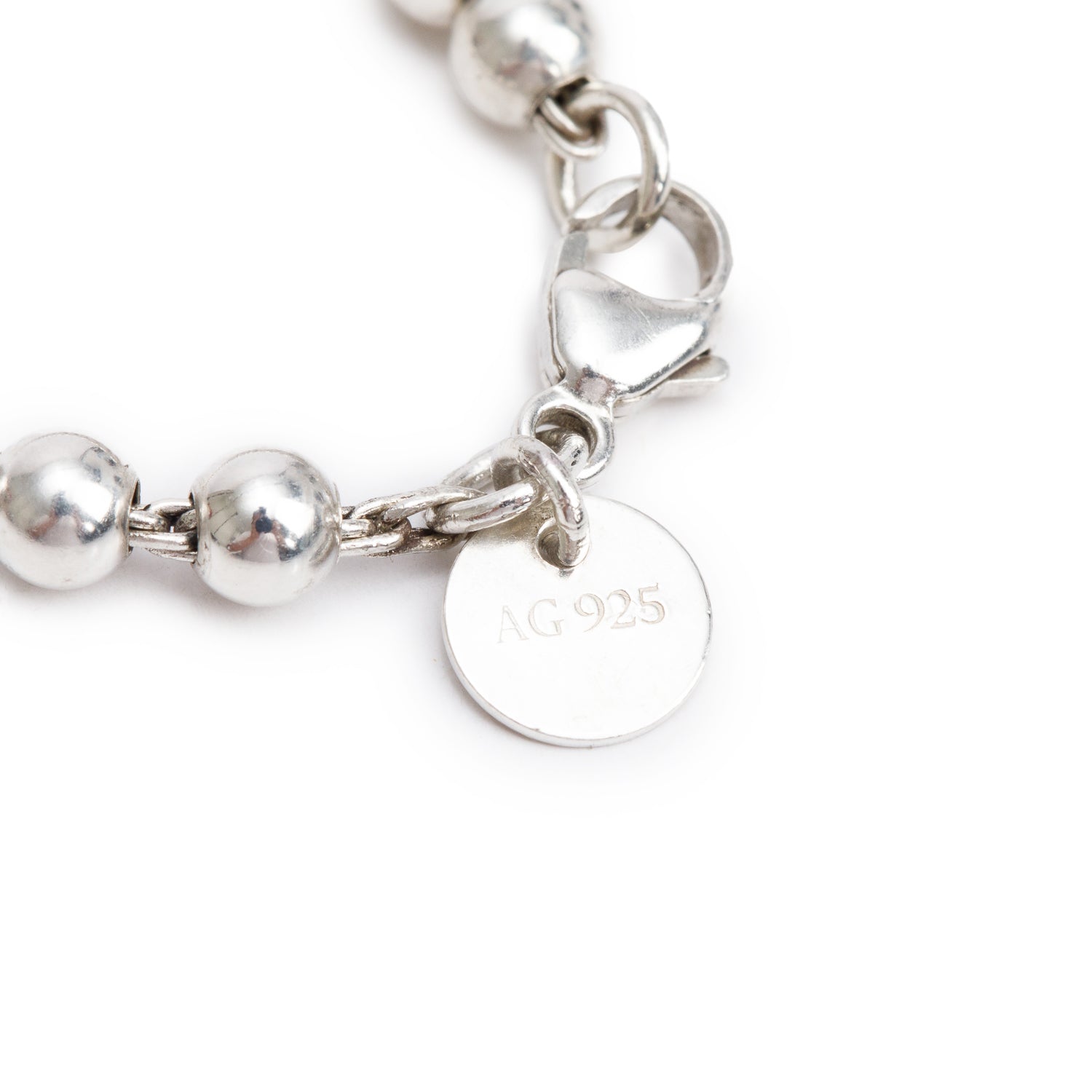Tiffany & Co. Sterling Silver Mini Bow 4 MM Bead Bracelet