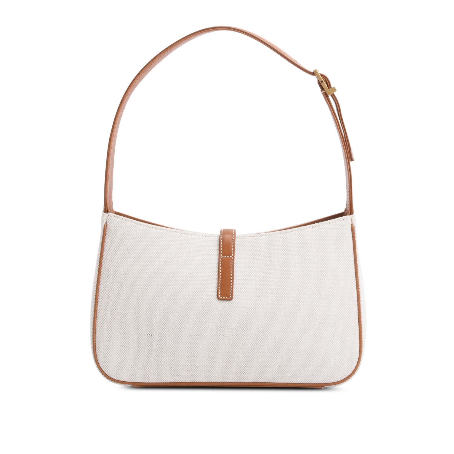 Saint Laurent 2022 White Canvas and Leather Le 5 a 7 Bag