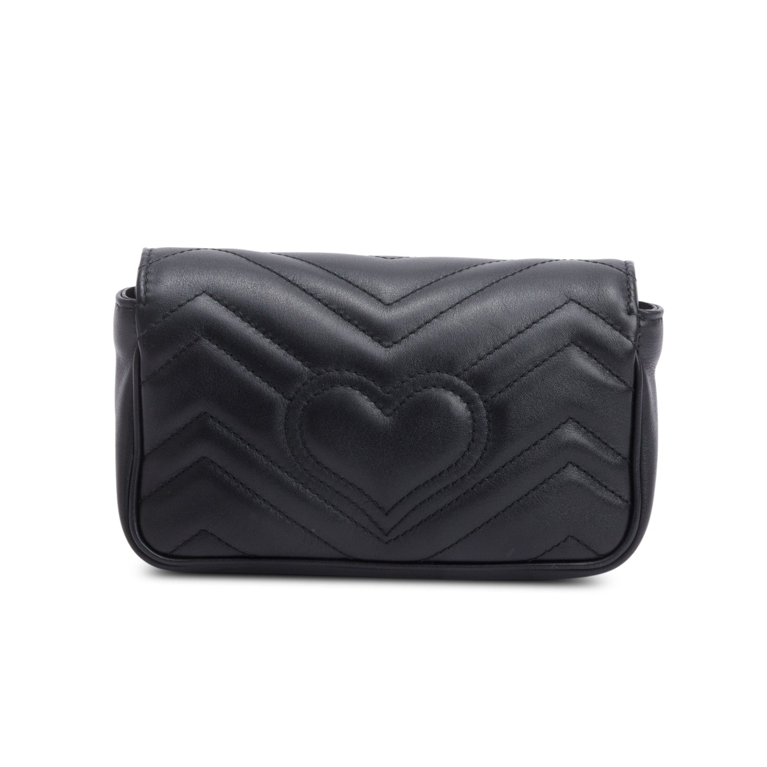 Gucci Black GG Marmont Matelasse Leather Super Mini Bag