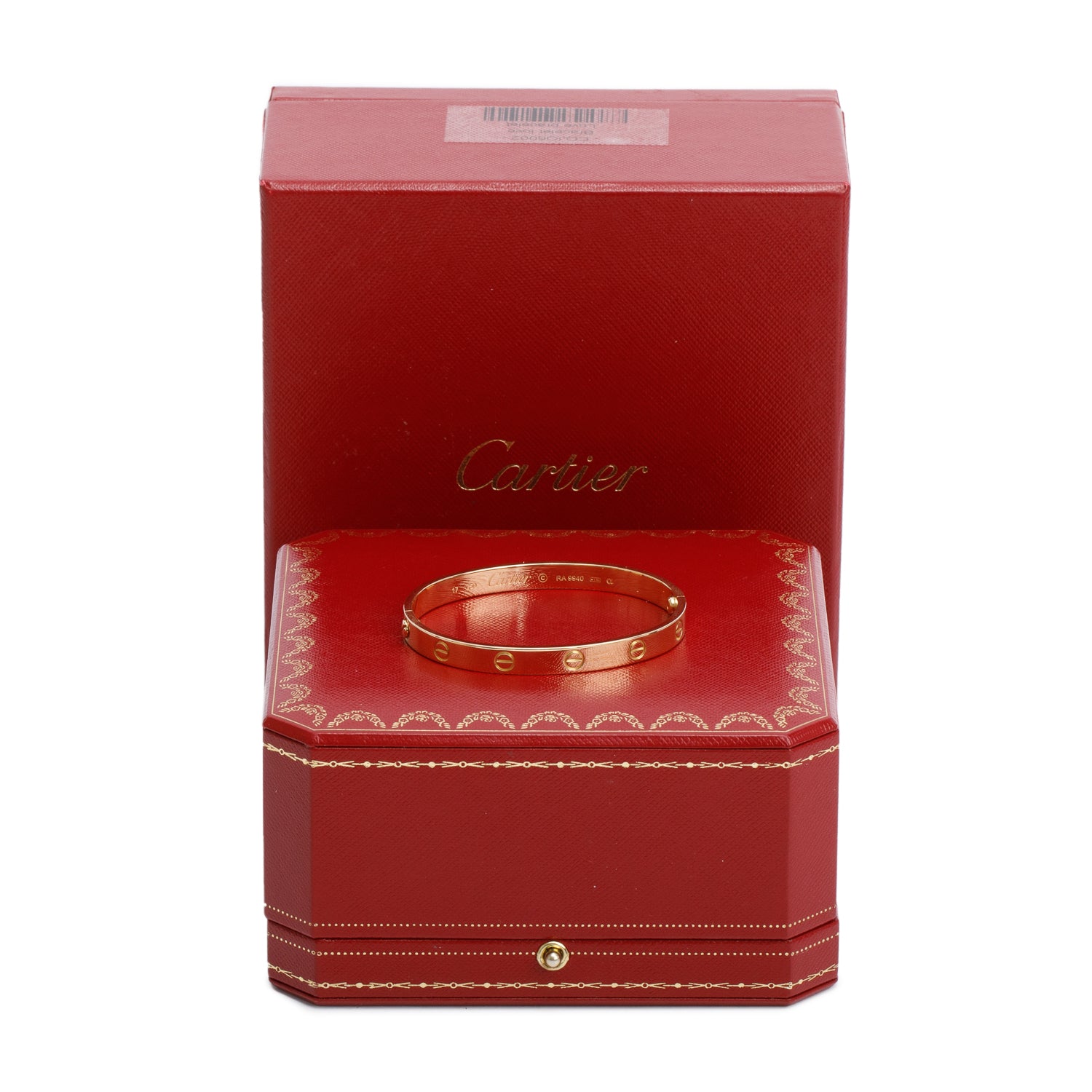 Cartier 18k Yellow Gold Love Bracelet, Classic Model, Size 17 w/ Box & Receipt