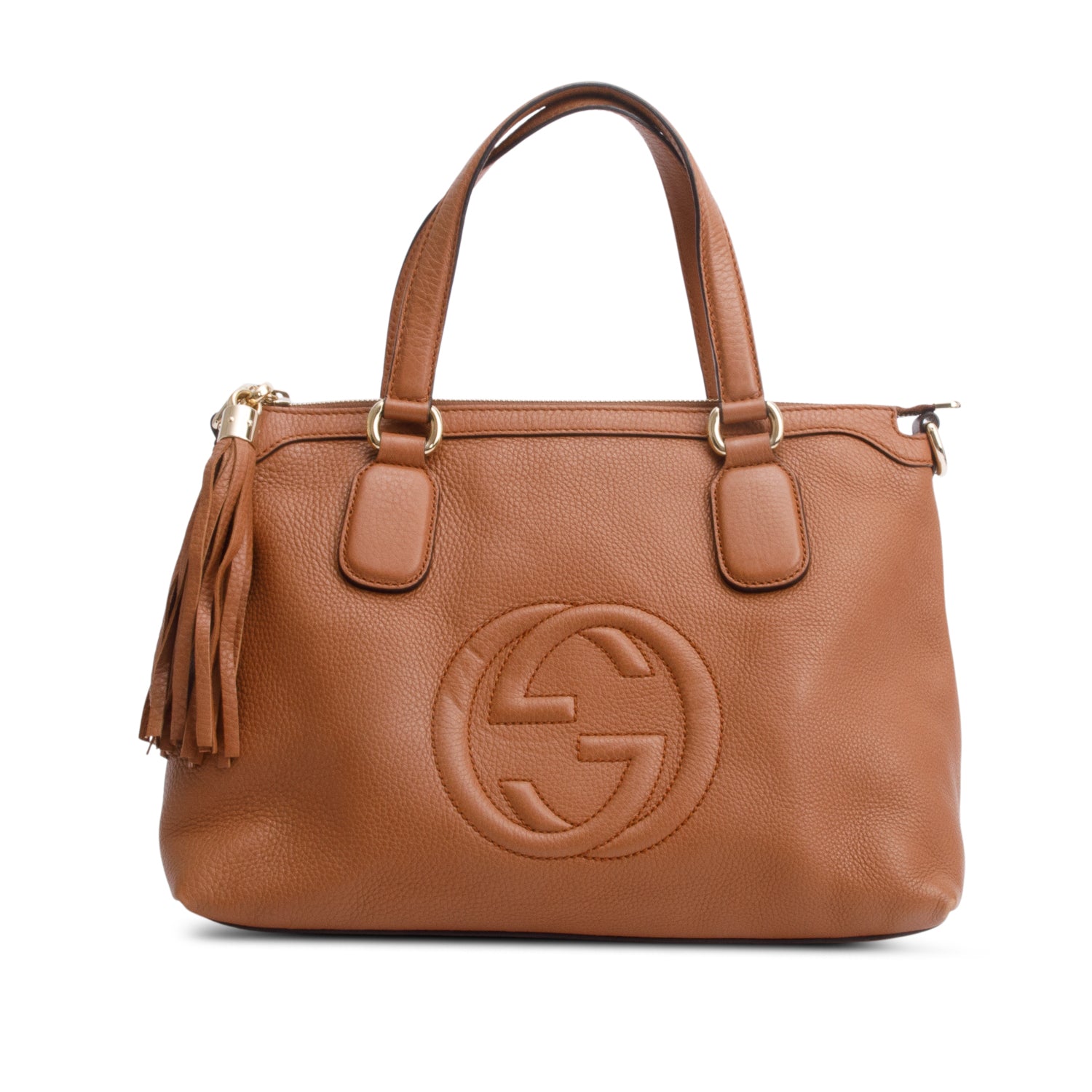 Gucci Brown Cellarius Calfksin Leather Small Soho Top Handle Satchel