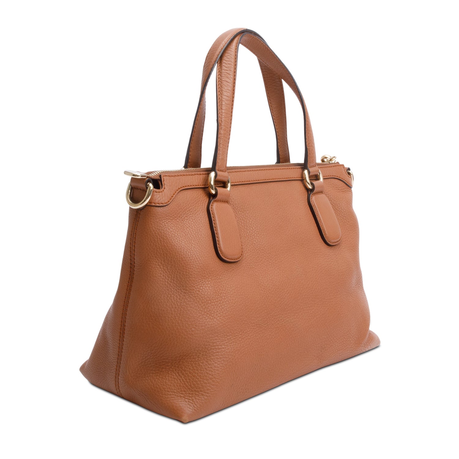 Gucci Brown Cellarius Calfksin Leather Small Soho Top Handle Satchel