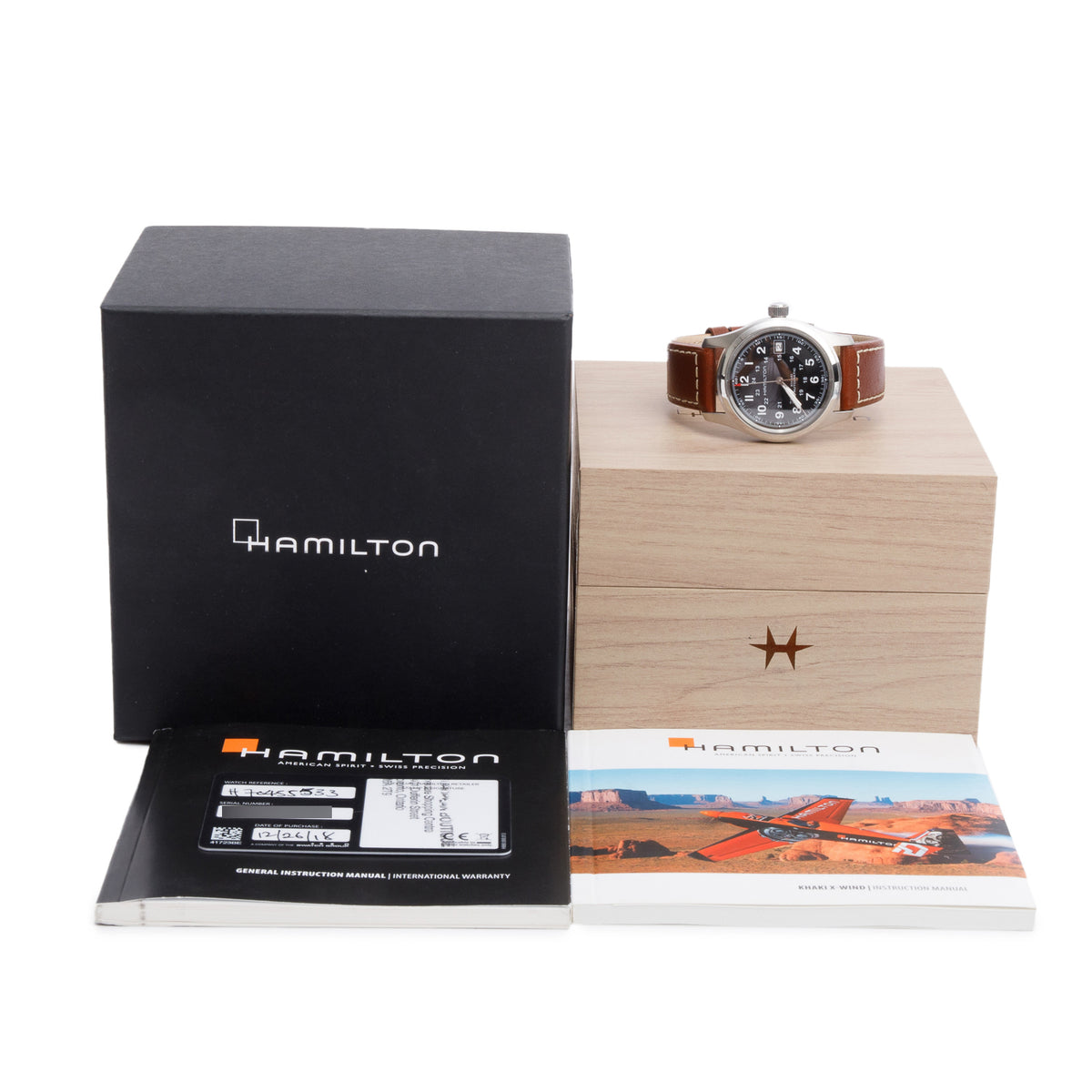 Hamilton Stainless Steel Khaki Field 40 MM Automatic Watch w/ Box & Papers