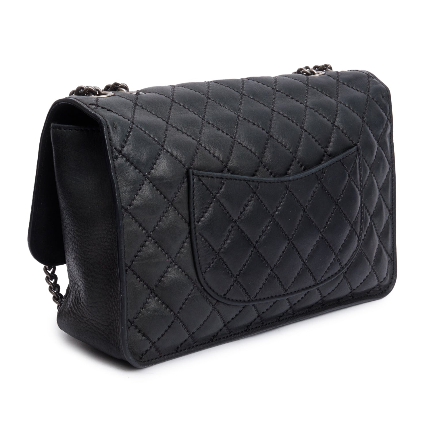 Chanel Black Ultimate Stitch Soft Calfskin Leather Flap Bag