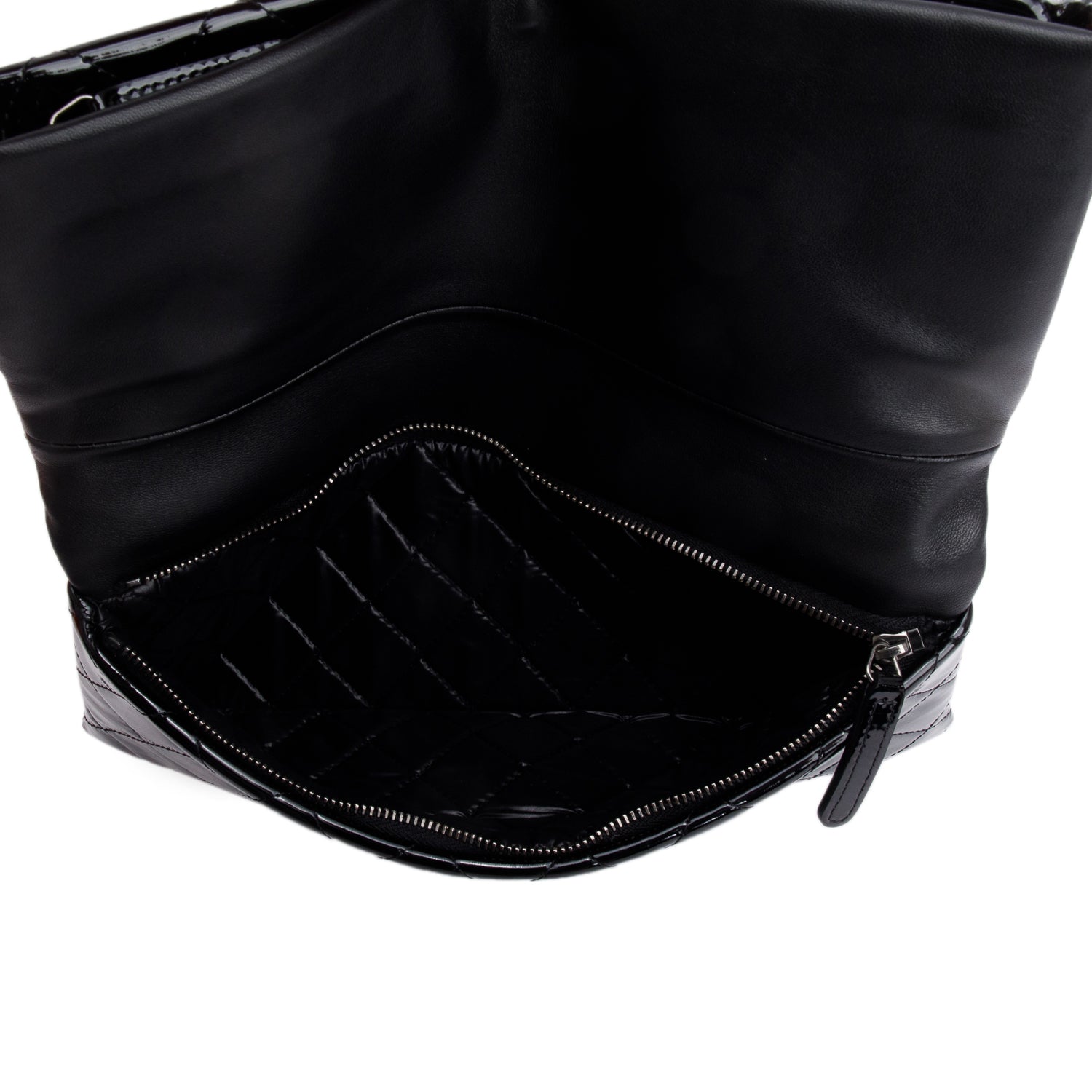 Chanel Black Quilted Patent Leather Beauty CC Clutch