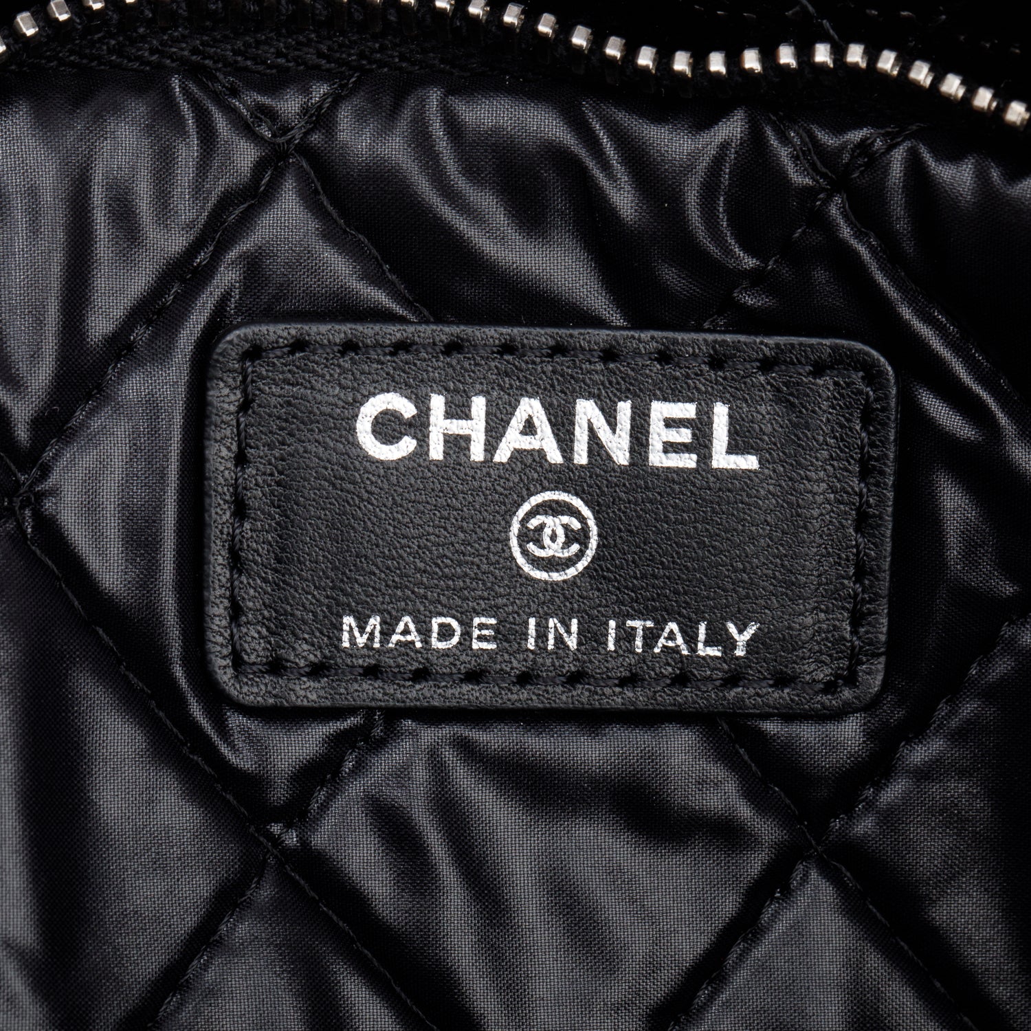 Chanel Black Quilted Patent Leather Beauty CC Clutch