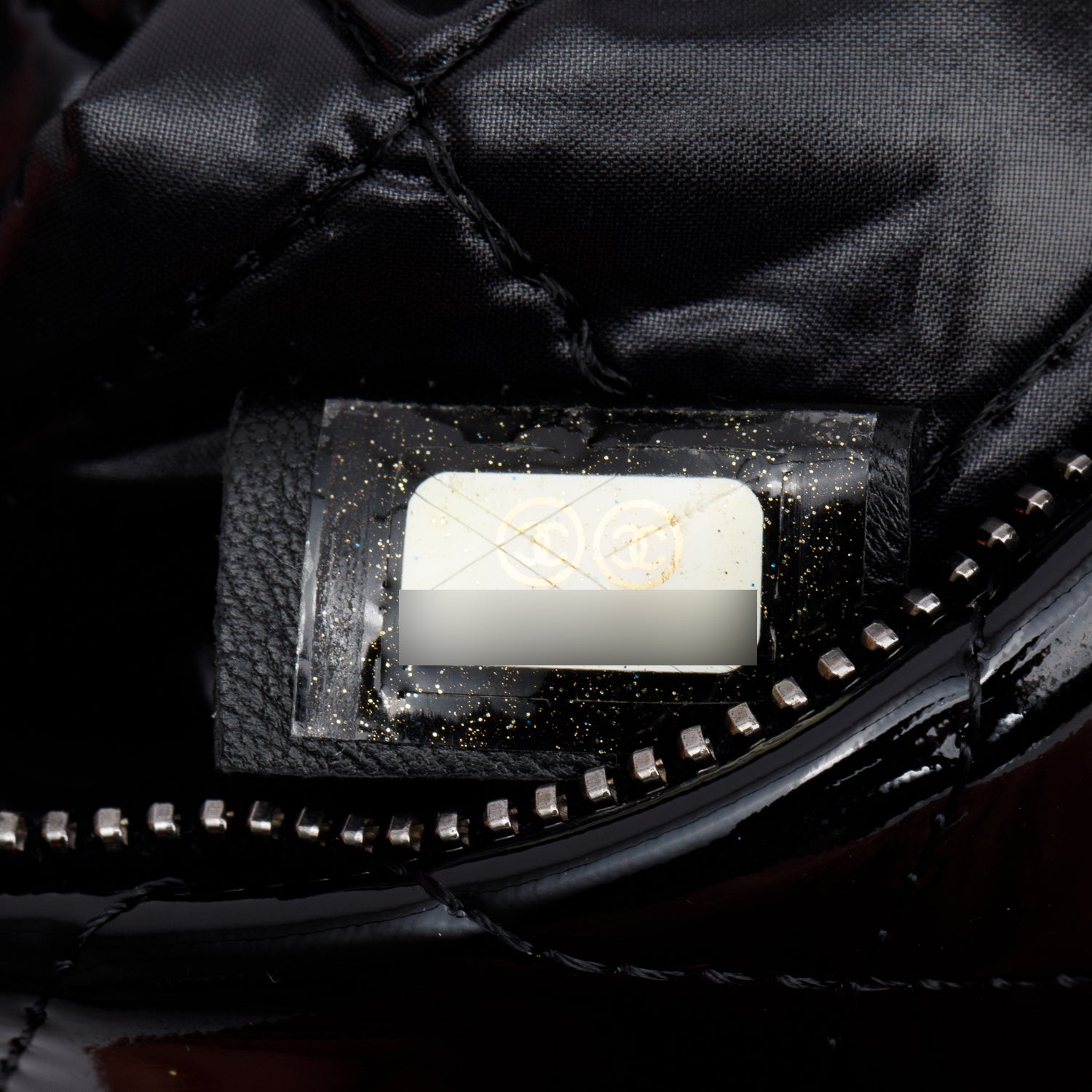 Chanel Black Quilted Patent Leather Beauty CC Clutch