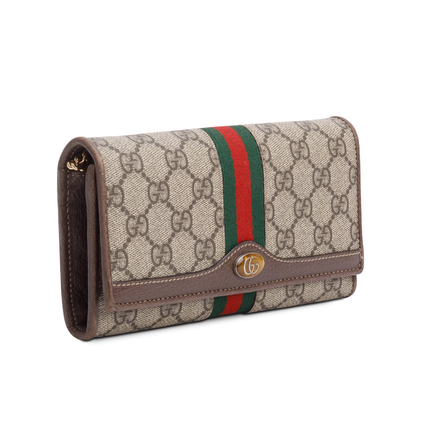 Gucci Beige GG Supreme Ophidia GG Web Wallet on Chain