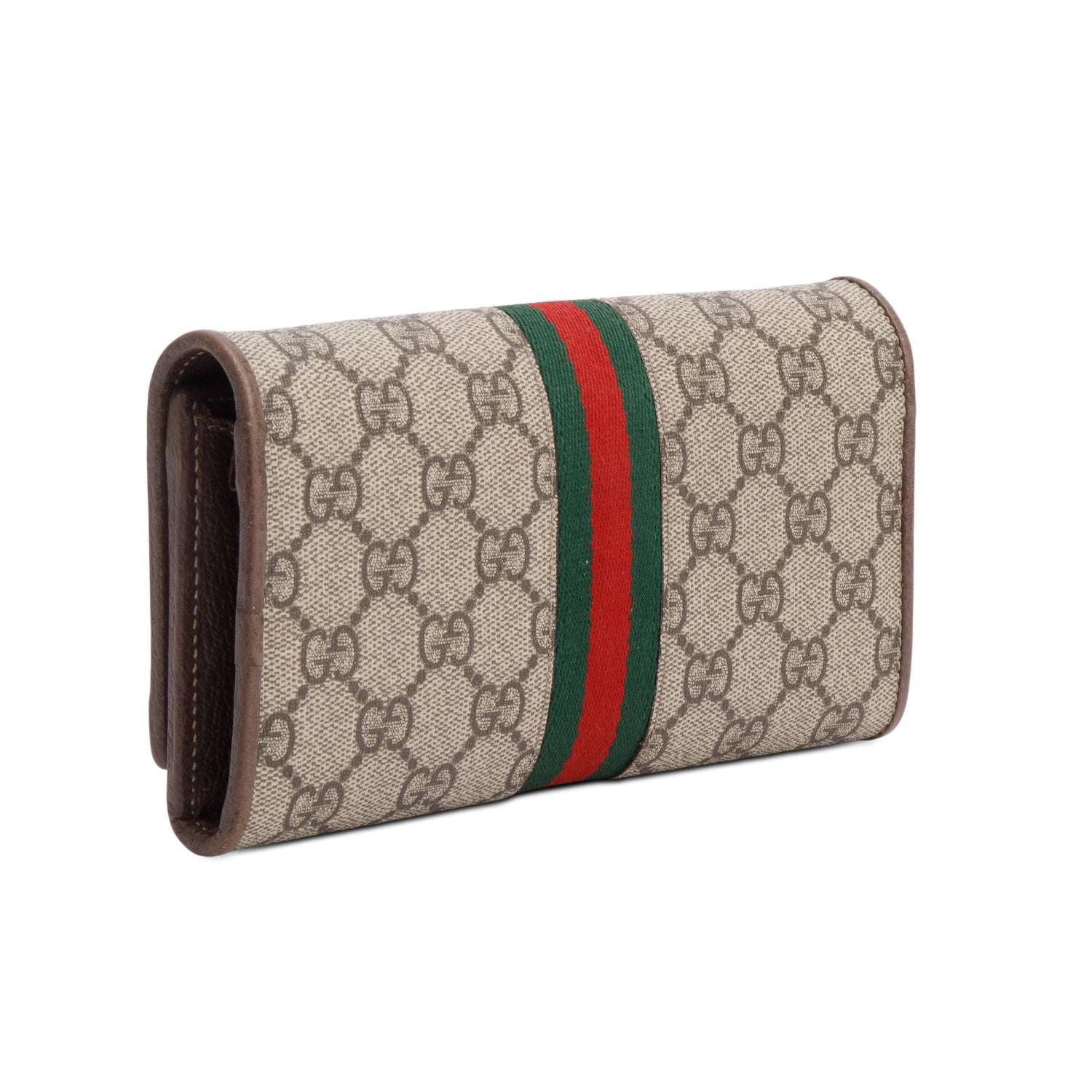 Gucci Beige GG Supreme Ophidia GG Web Wallet on Chain