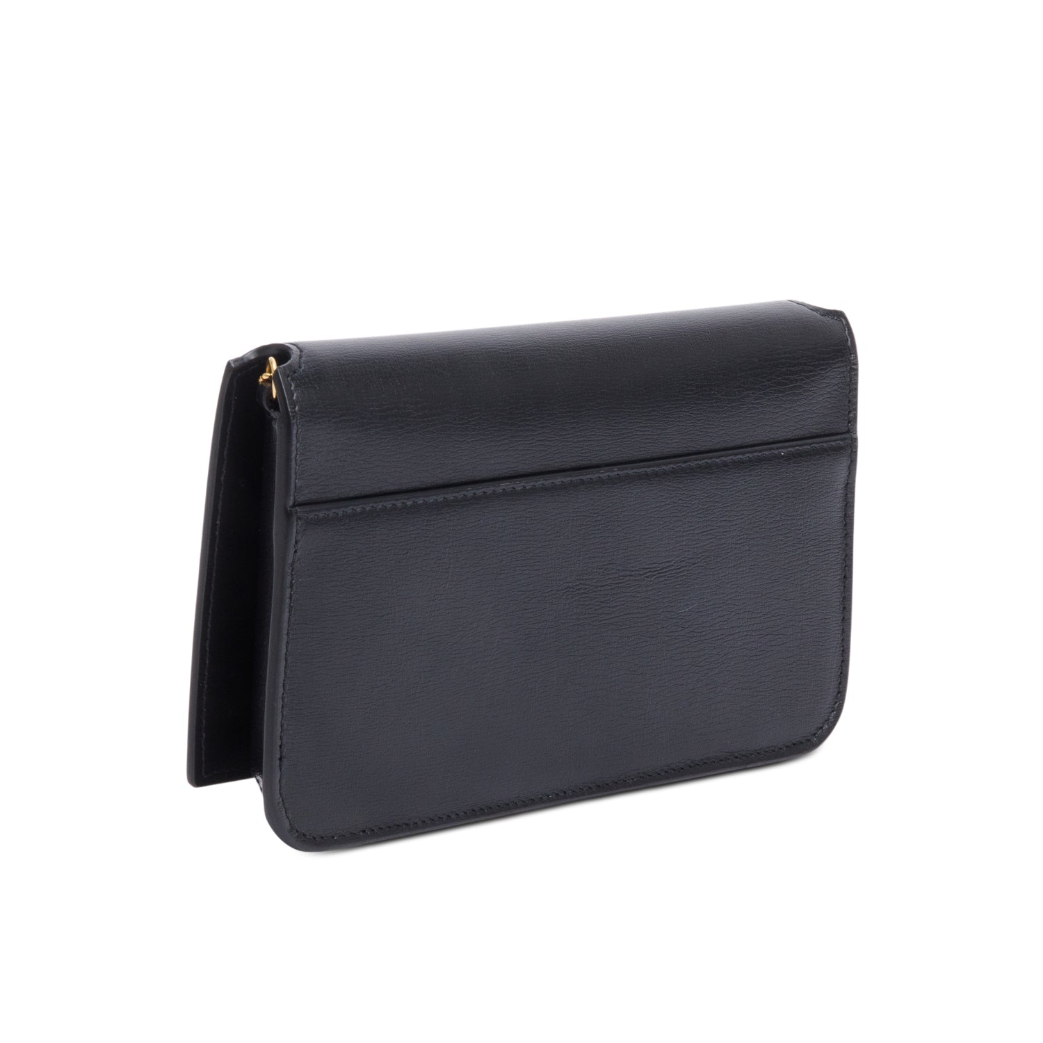 Saint Laurent 2023 Black Calfskin Leather Cassandre Phone Holder