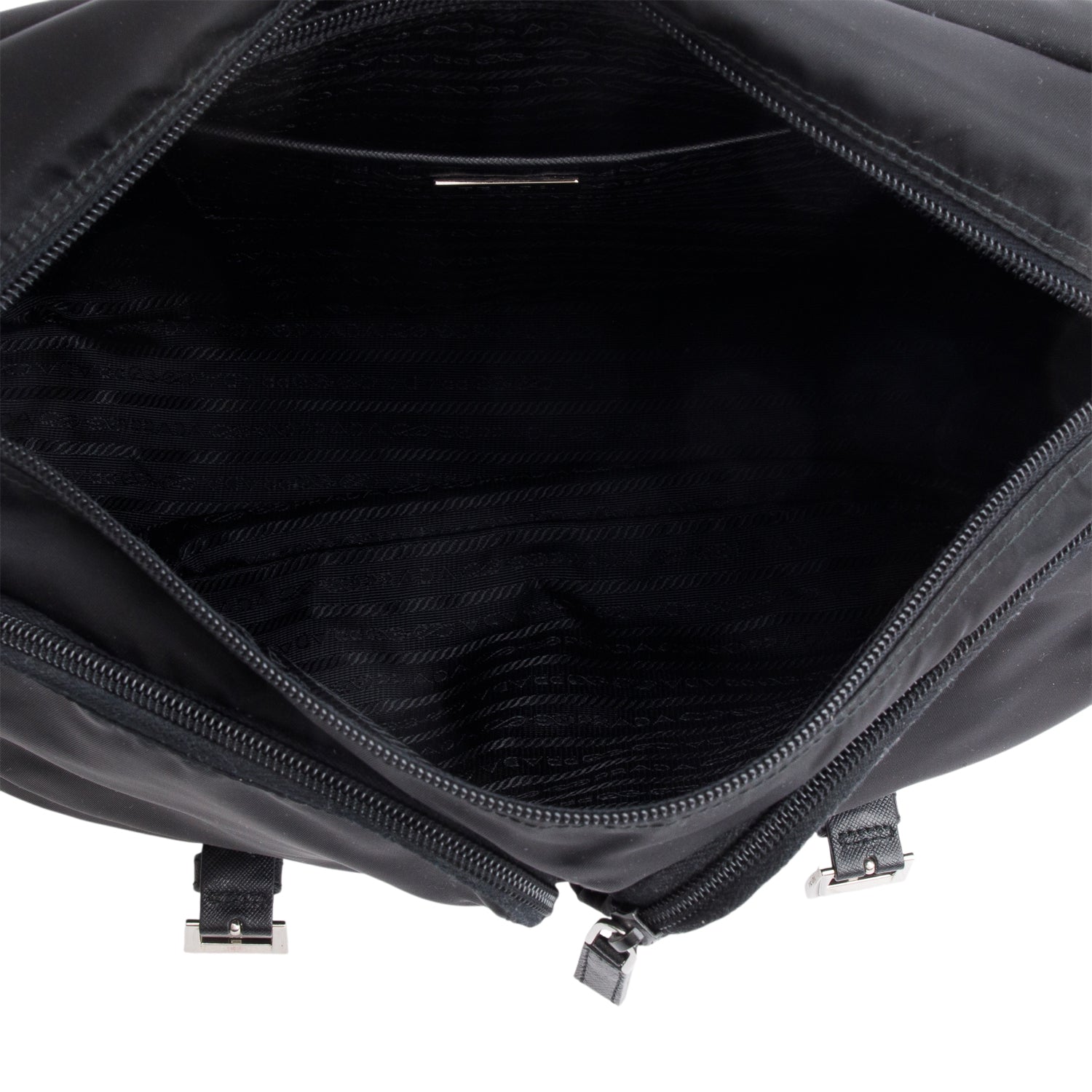 Prada Black Nylon Vela Sport Buckle Messenger Bag w/ Authenticity Card