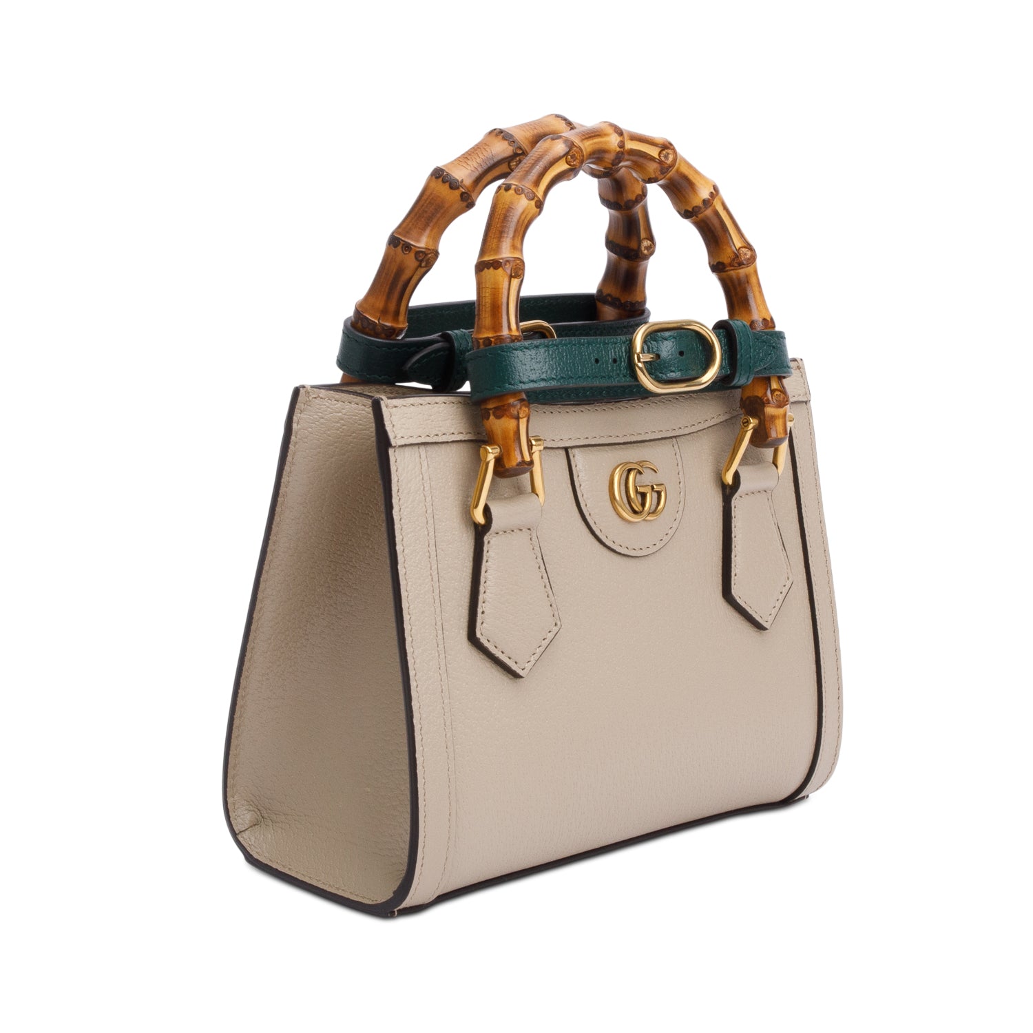 Gucci Taupe Calfskin Leather Diana Small Tote Bag w/ Straps