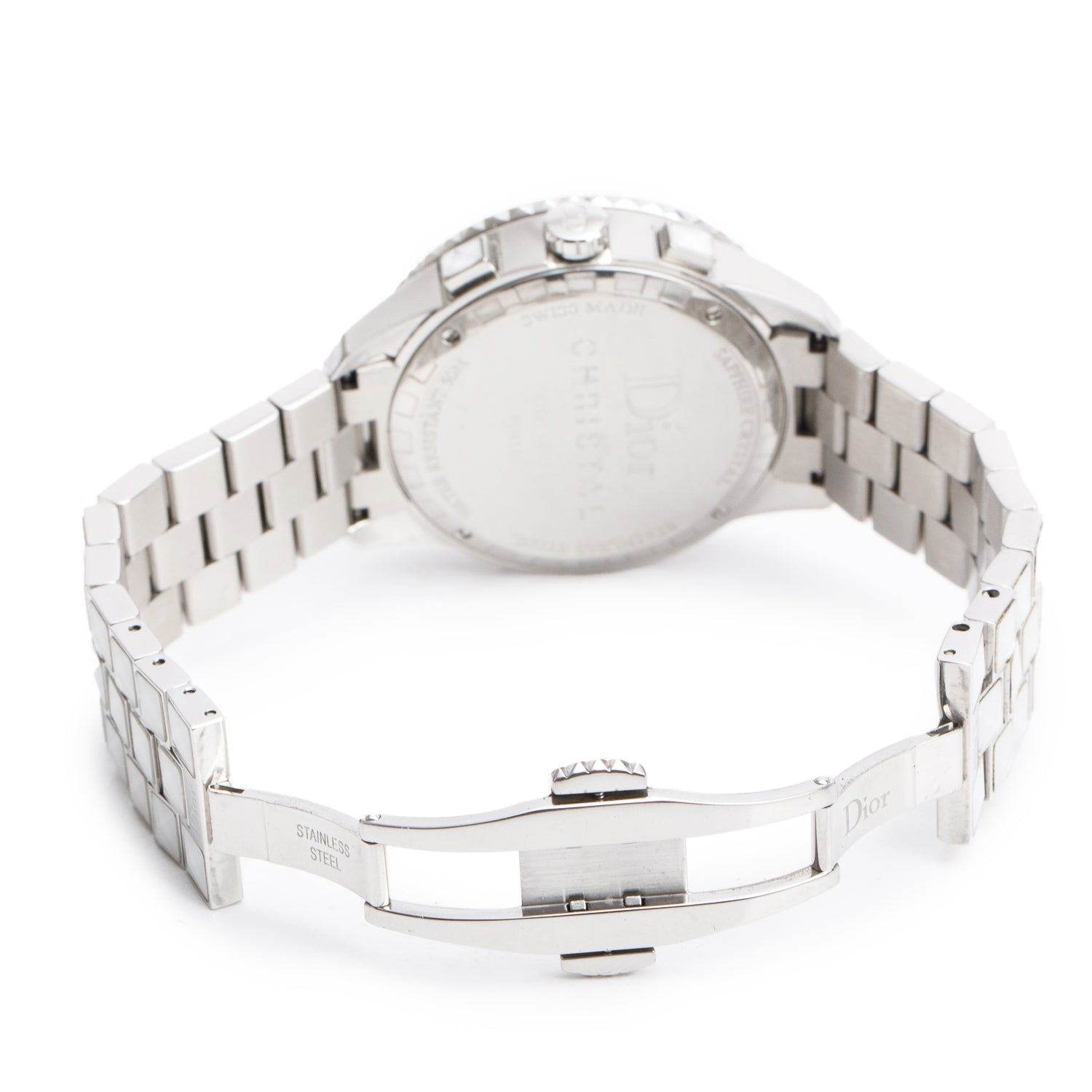 Christian Dior Stainless Steel Christal Diamond Bezel 38 MM Chronograph Quartz Watch CD114311