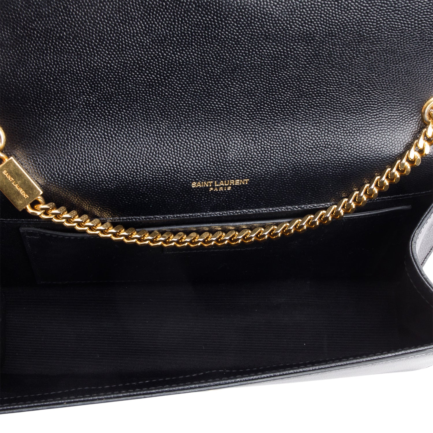 Saint Laurent Black Grain De Poudre Leather Medium Kate Bag