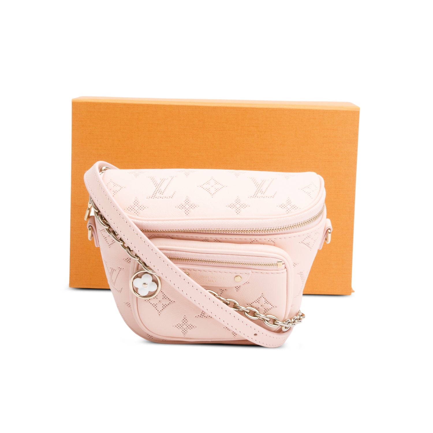 Louis Vuitton Pink Monogram Soft Calf Leather Special Edition Flower Mini Bumbag w/ Straps & Box
