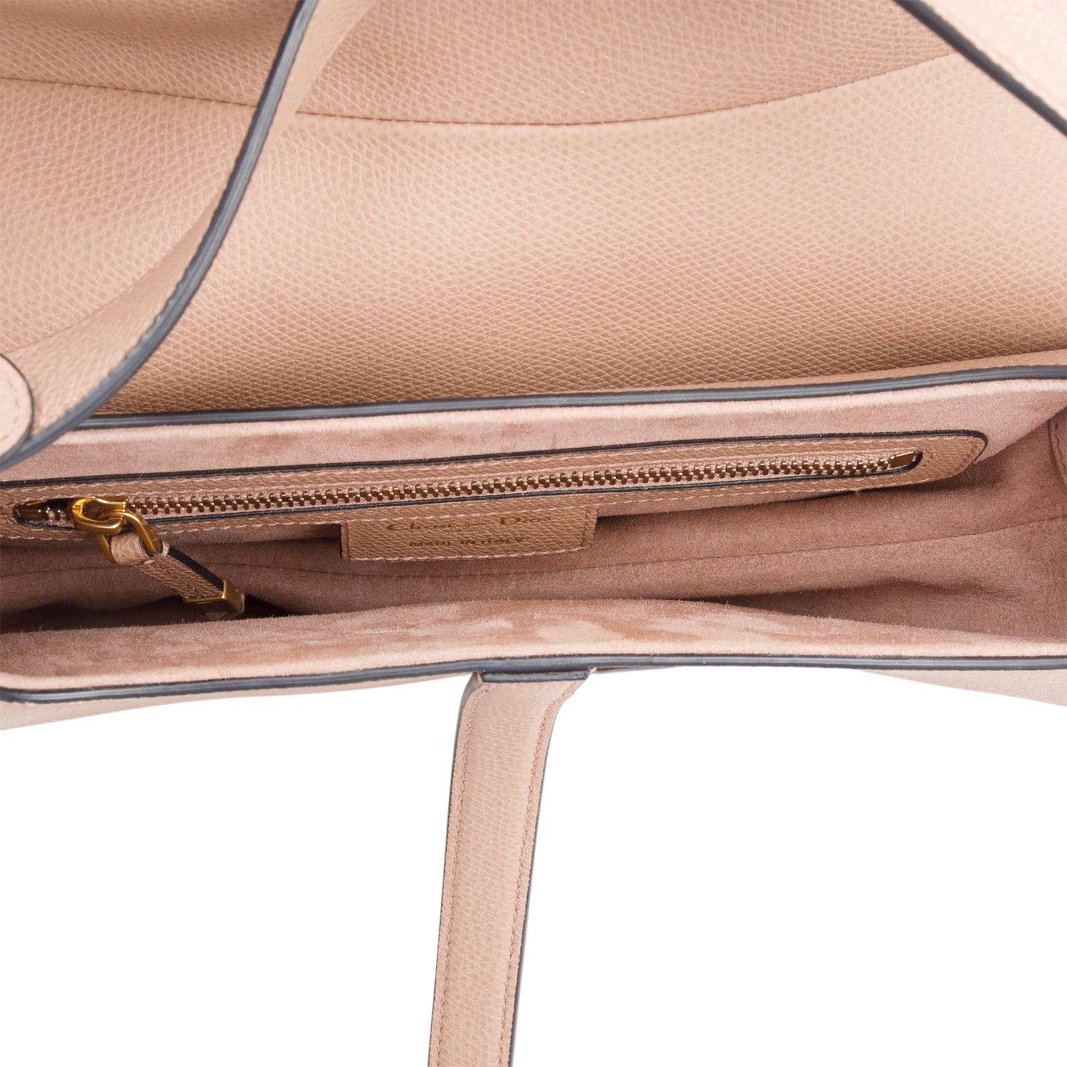 Christian Dior 2020 Beige Grained Calfskin Leather Medium Saddle Bag w/ Authenticity Card