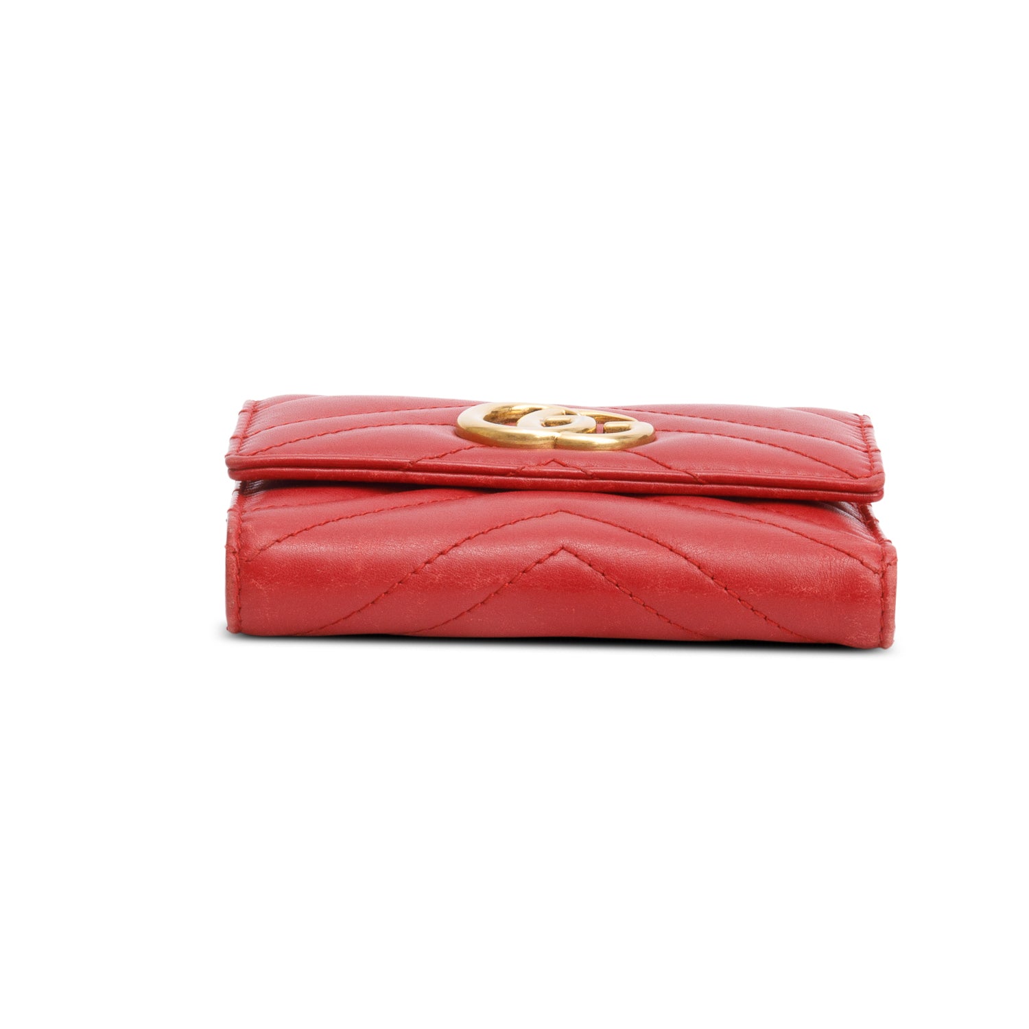 Gucci Red GG Marmont Matelasse Wallet
