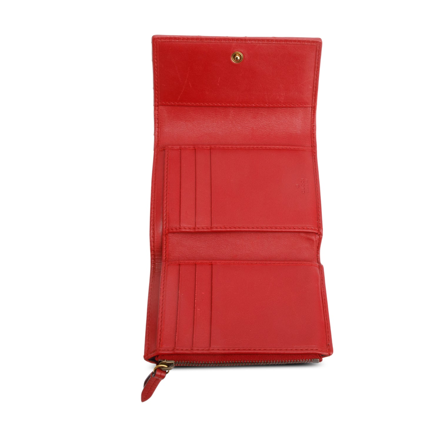 Gucci Red GG Marmont Matelasse Wallet