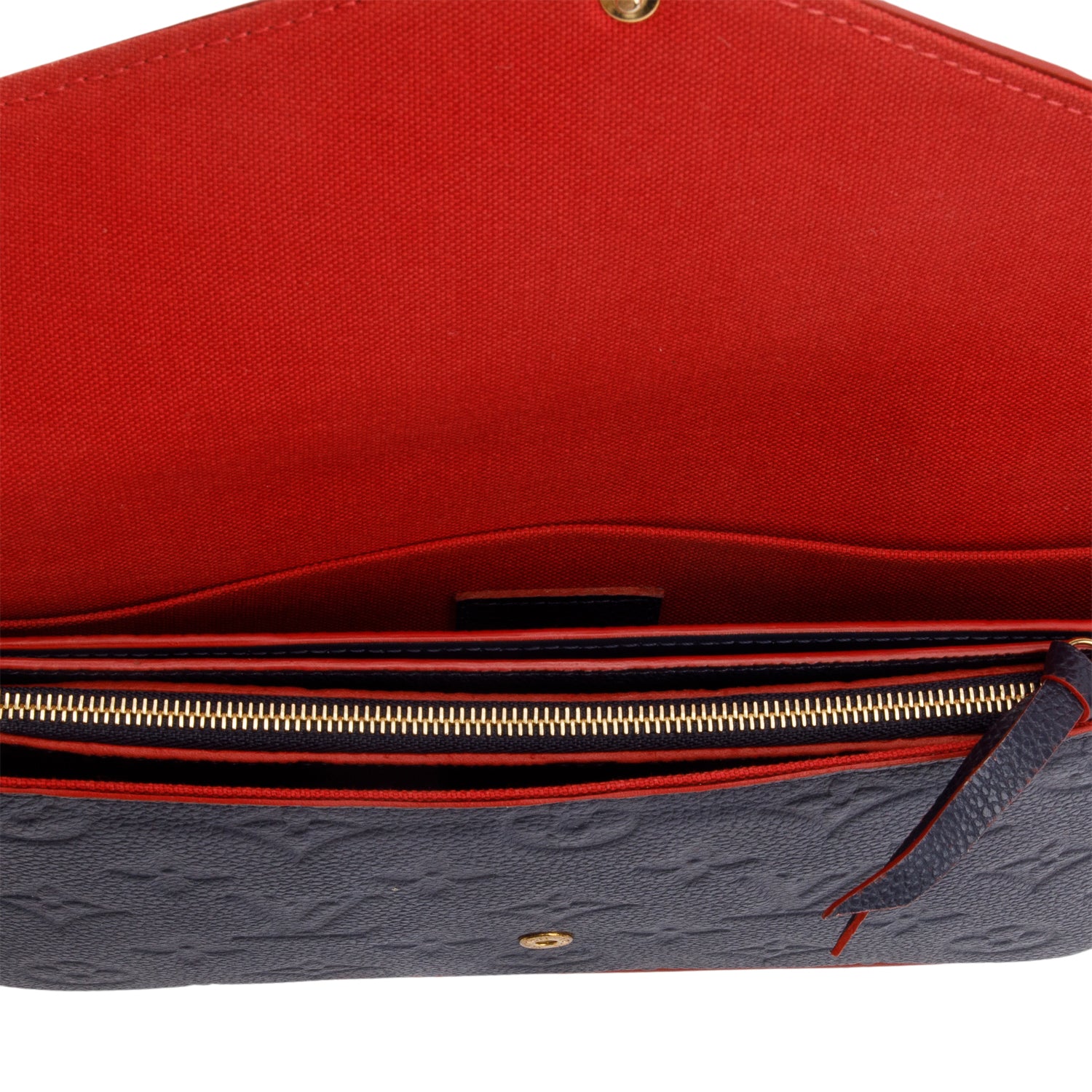 Louis Vuitton Marine Rouge Monogram Empreinte Leather Felicie Pochette w/ Inserts