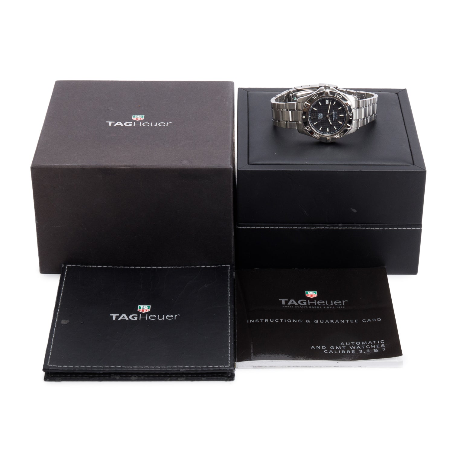 Tag Heuer Stainless Steel Aquaracer 38 MM Black Dial Automatic Watch WAF2110-0 w/ Box