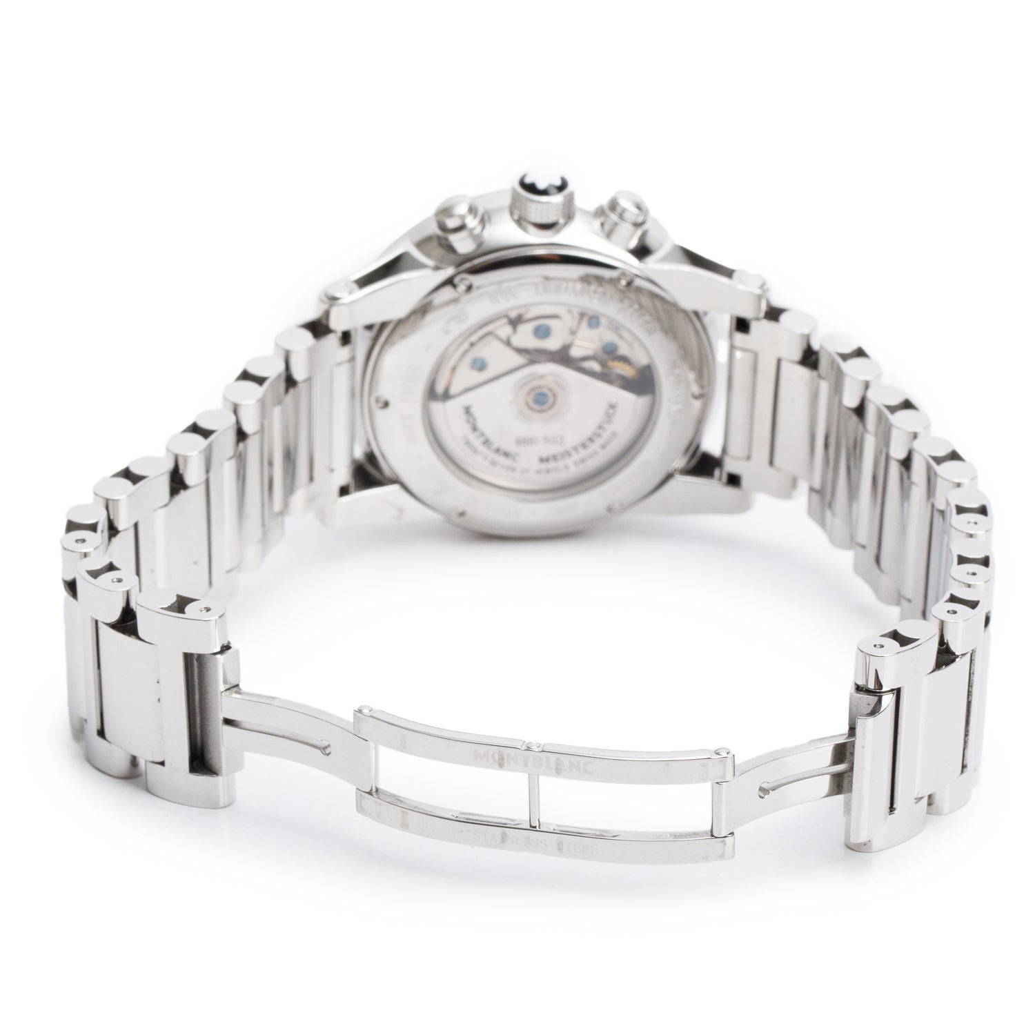 Montblanc Stainless Steel TimeWalker 43 MM Chronograph Automatic Watch Black Dial 7069 w/ Box, Papers & Extra Strap