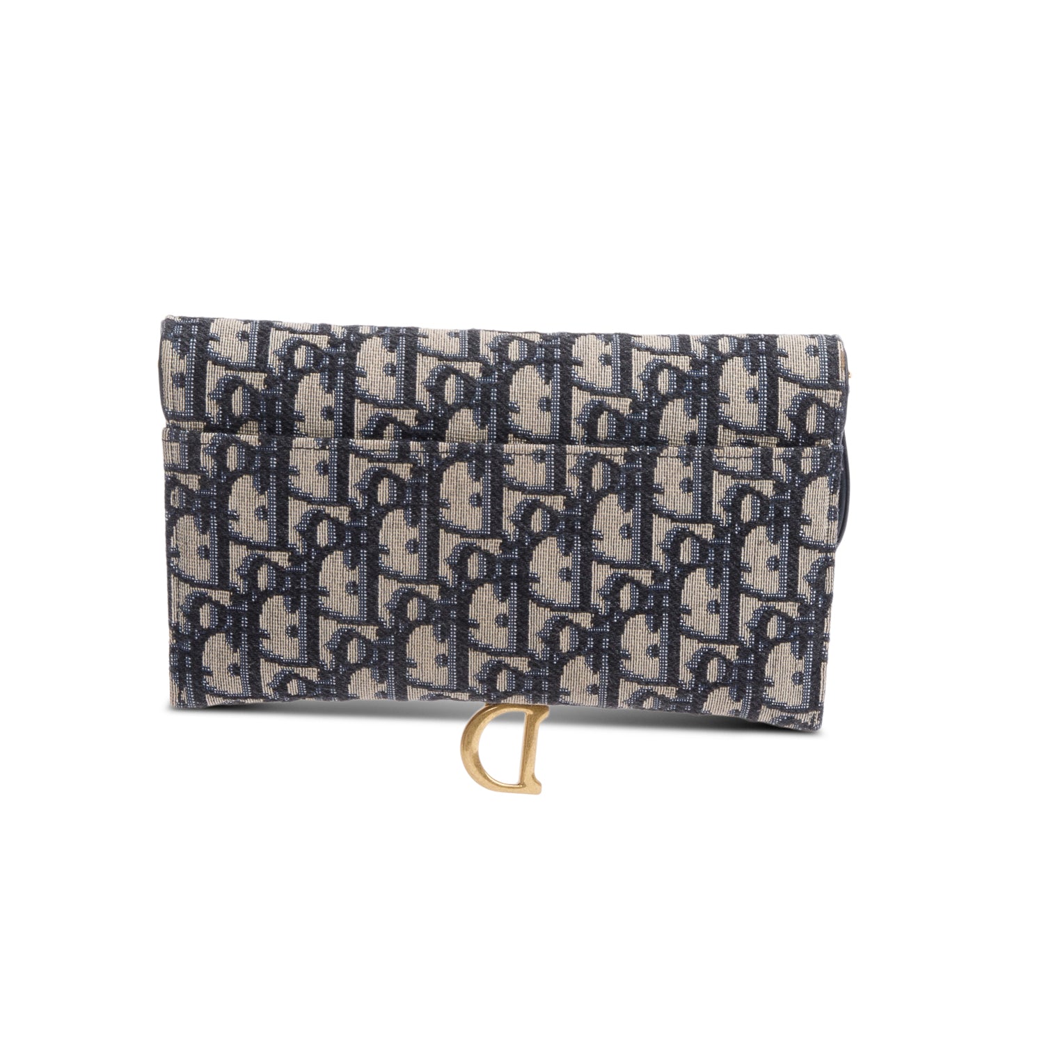 Christian Dior Oblique Jacquard Saddle Pouch with Chain w/ Box, Receipt, Strap & Pouch